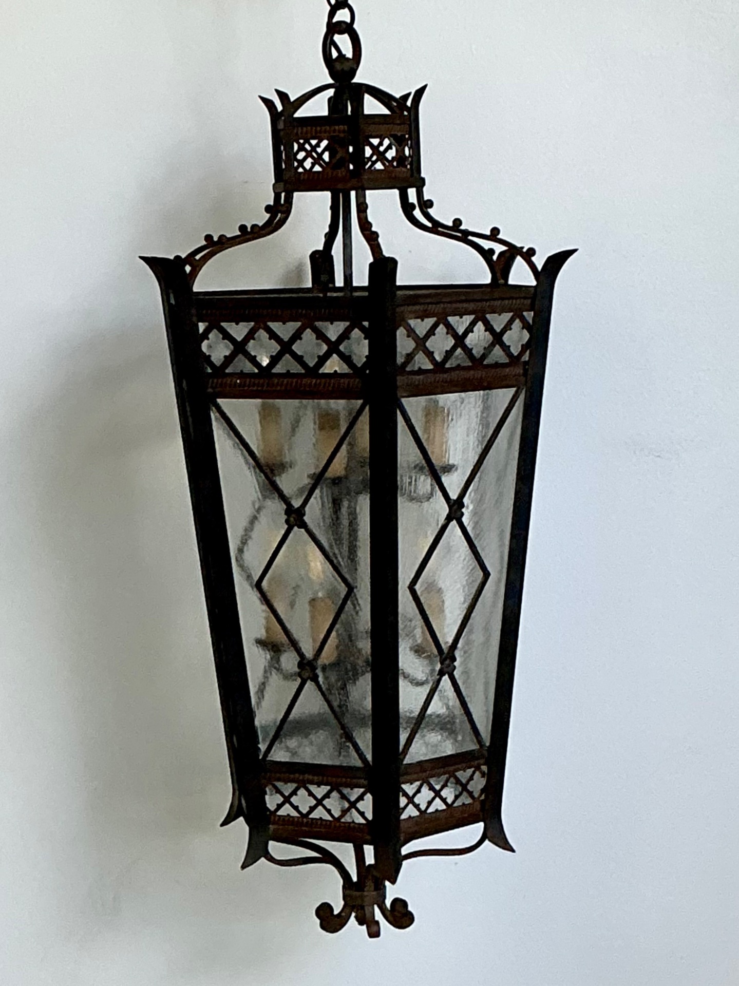 Vintage Iron And Glass Lantern - Detail view