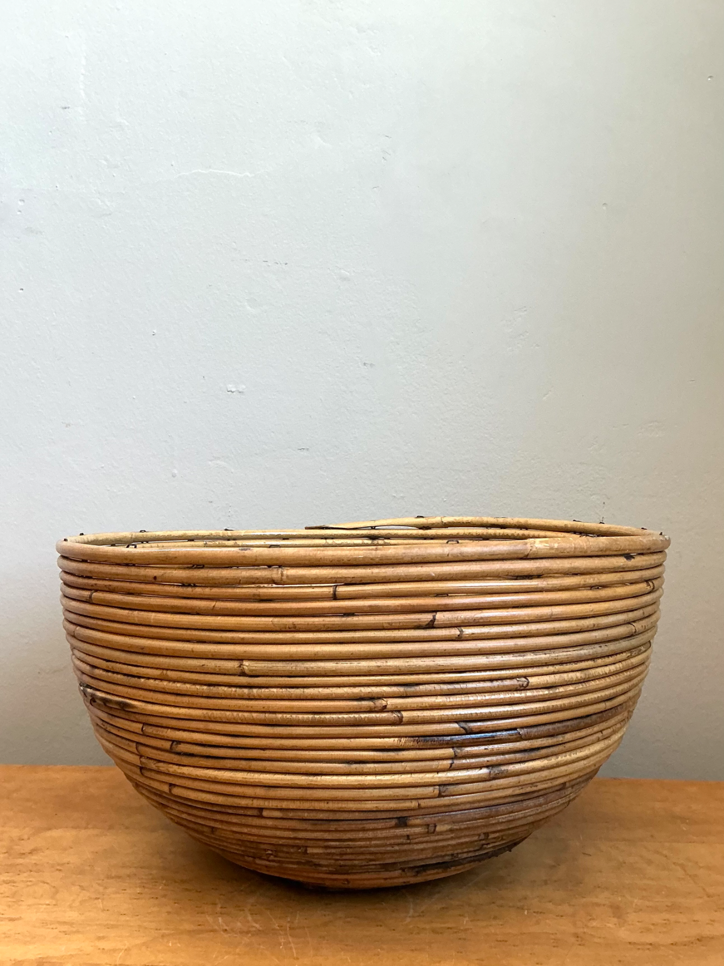 Vintage Natural Pencil Reed Decorative Bowl - Top view