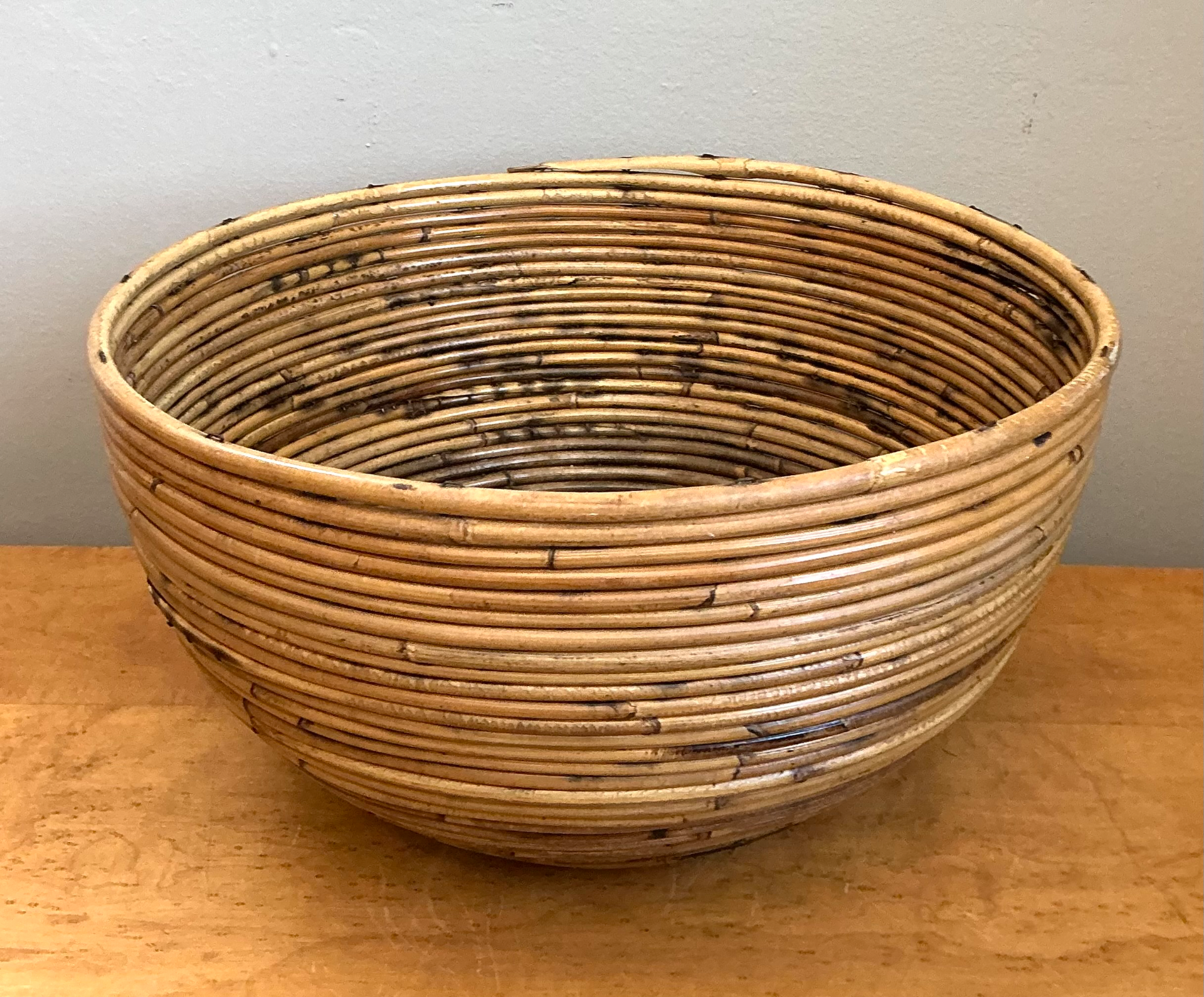 Vintage Natural Pencil Reed Decorative Bowl - Detail view