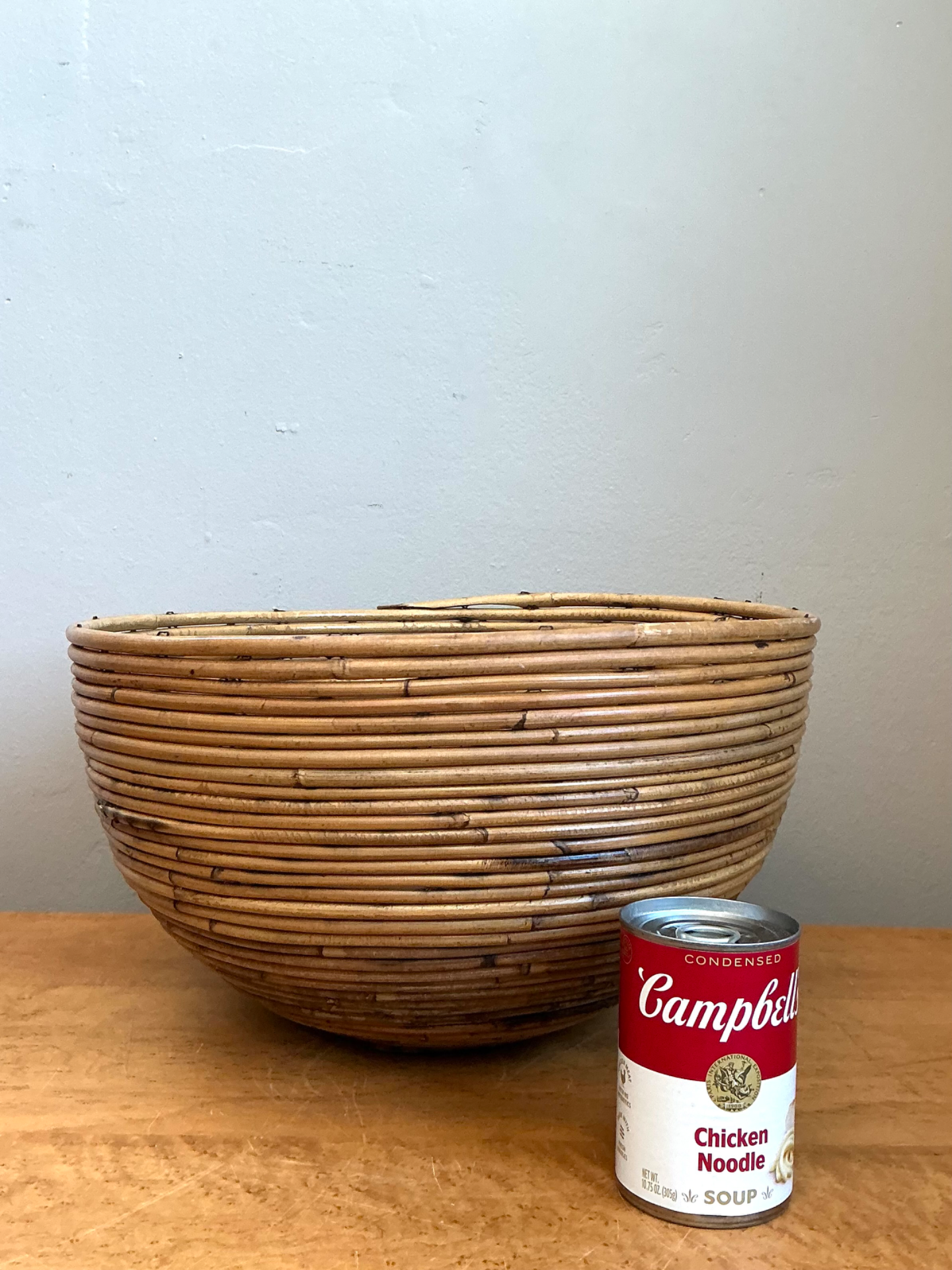 Vintage Natural Pencil Reed Decorative Bowl - Back view
