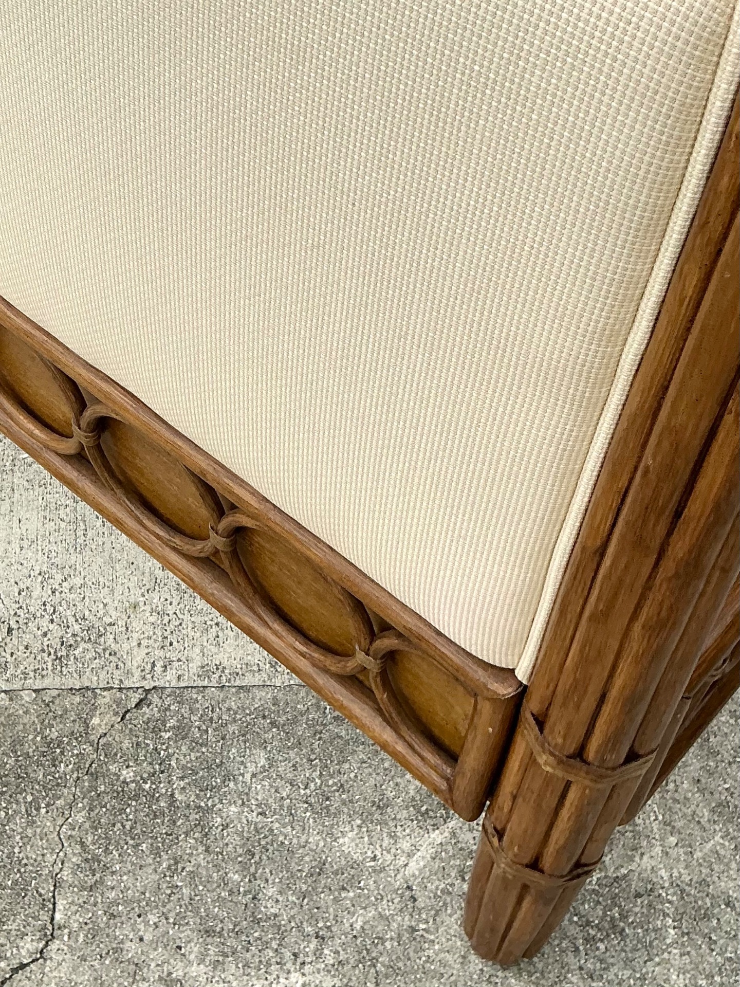 Vintage Orlando Diaz Azcuy For McGuire King Size “Vendome” Rattan Bed - Side view
