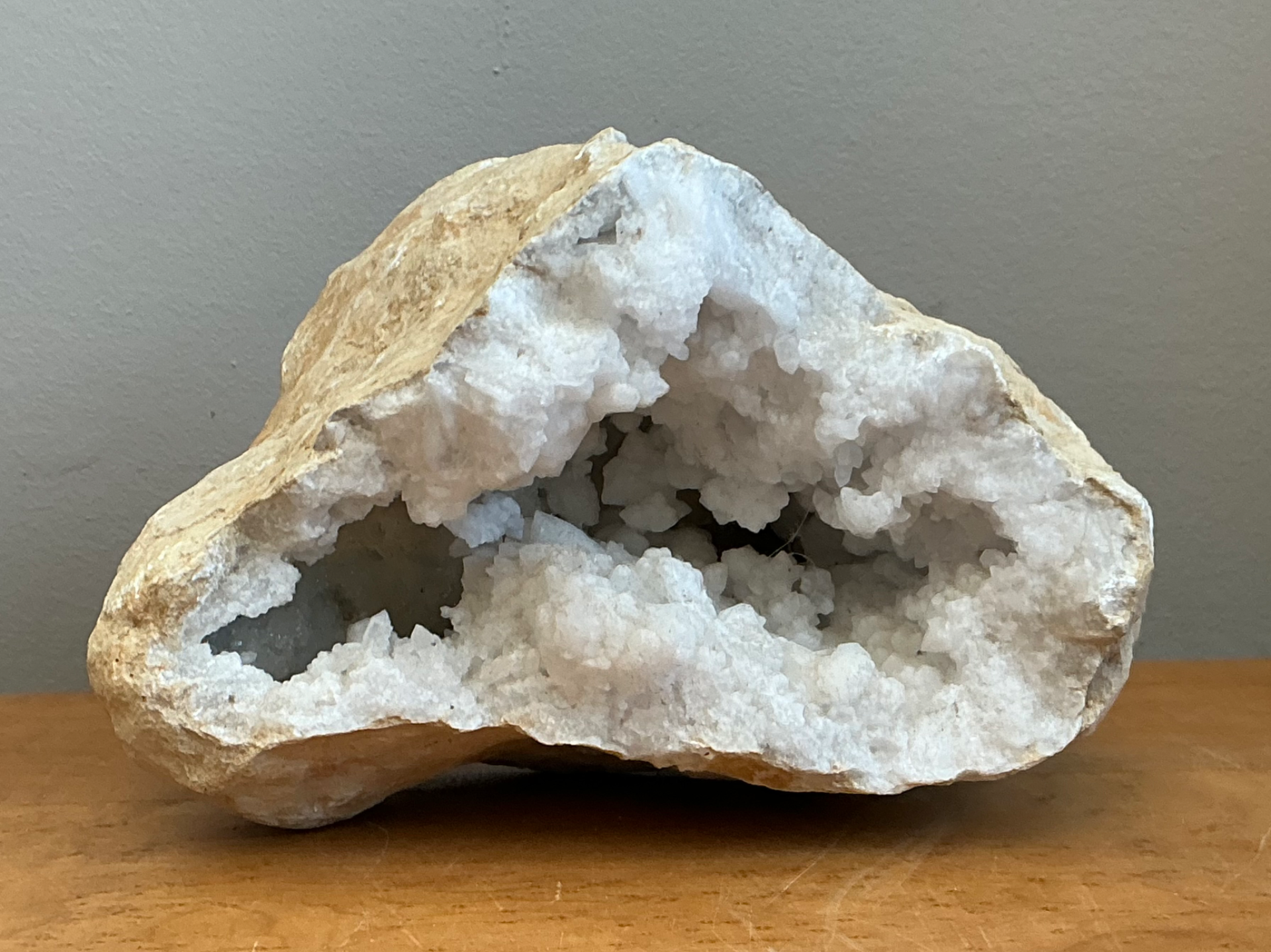 Vintage White Quartz Geode - Side view