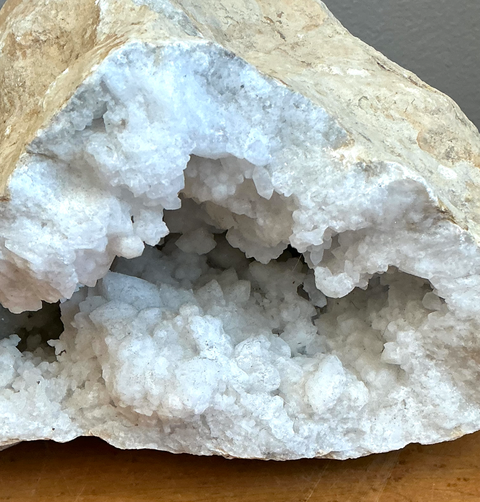 Vintage White Quartz Geode - Top view