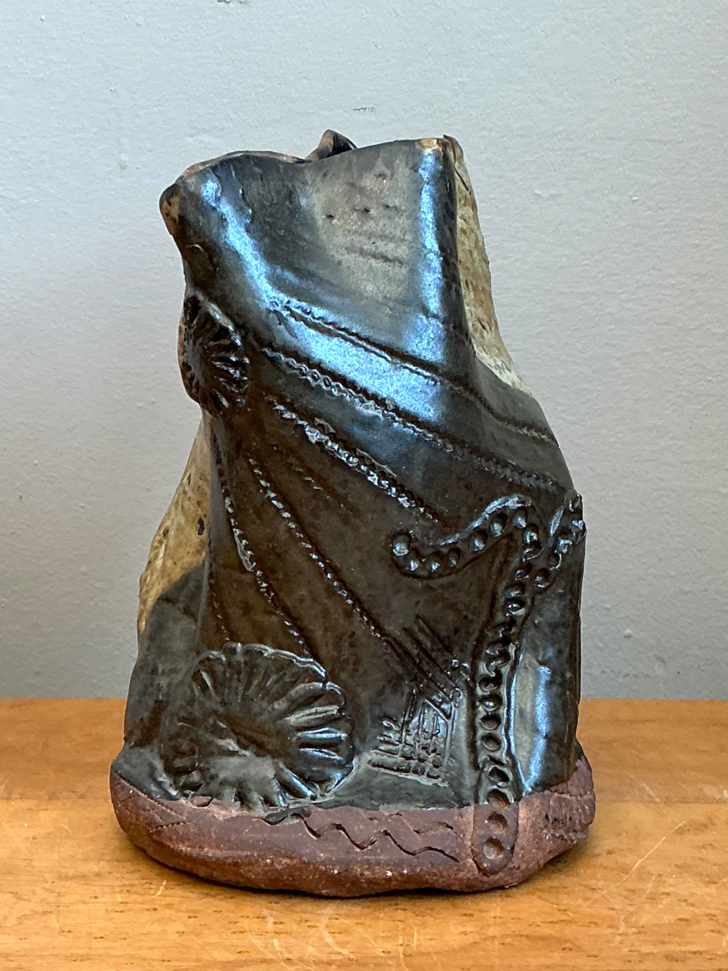 Vintage Original Studio Pottery Vase - Back view