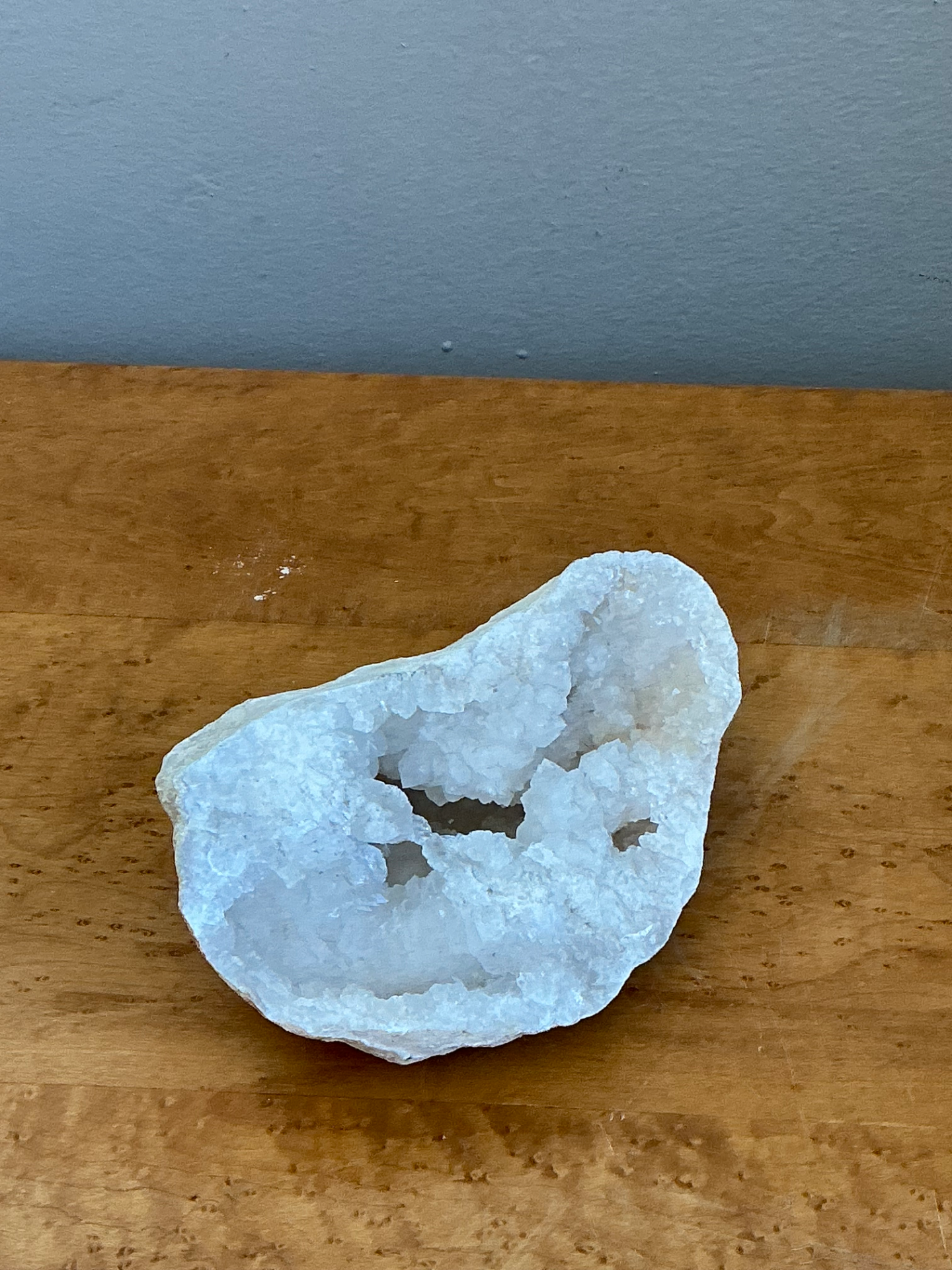 Vintage White Quartz Geode - Side view