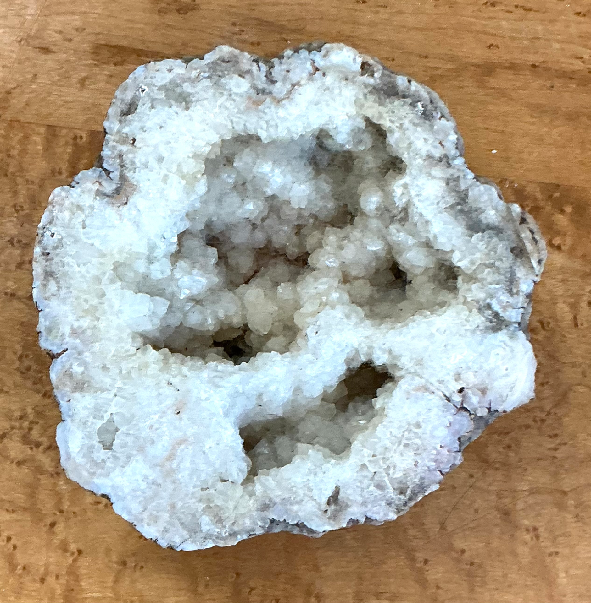 Vintage White Quartz Geode - Side view