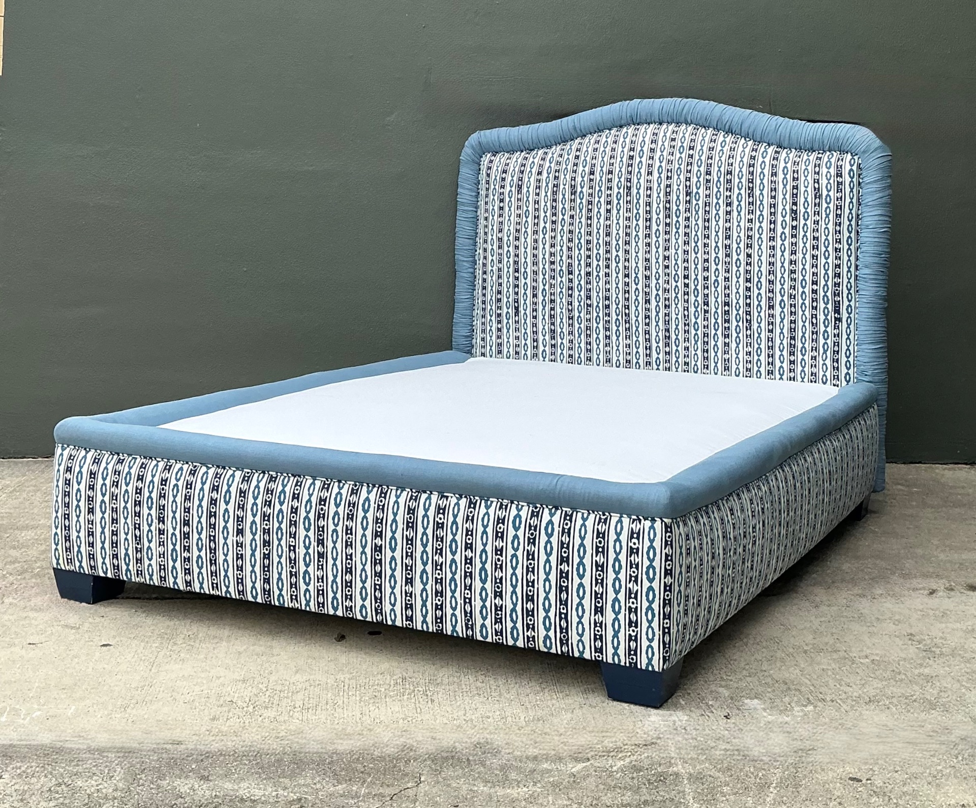 Vintage Upholstered Queen Bed Frame - Detail view