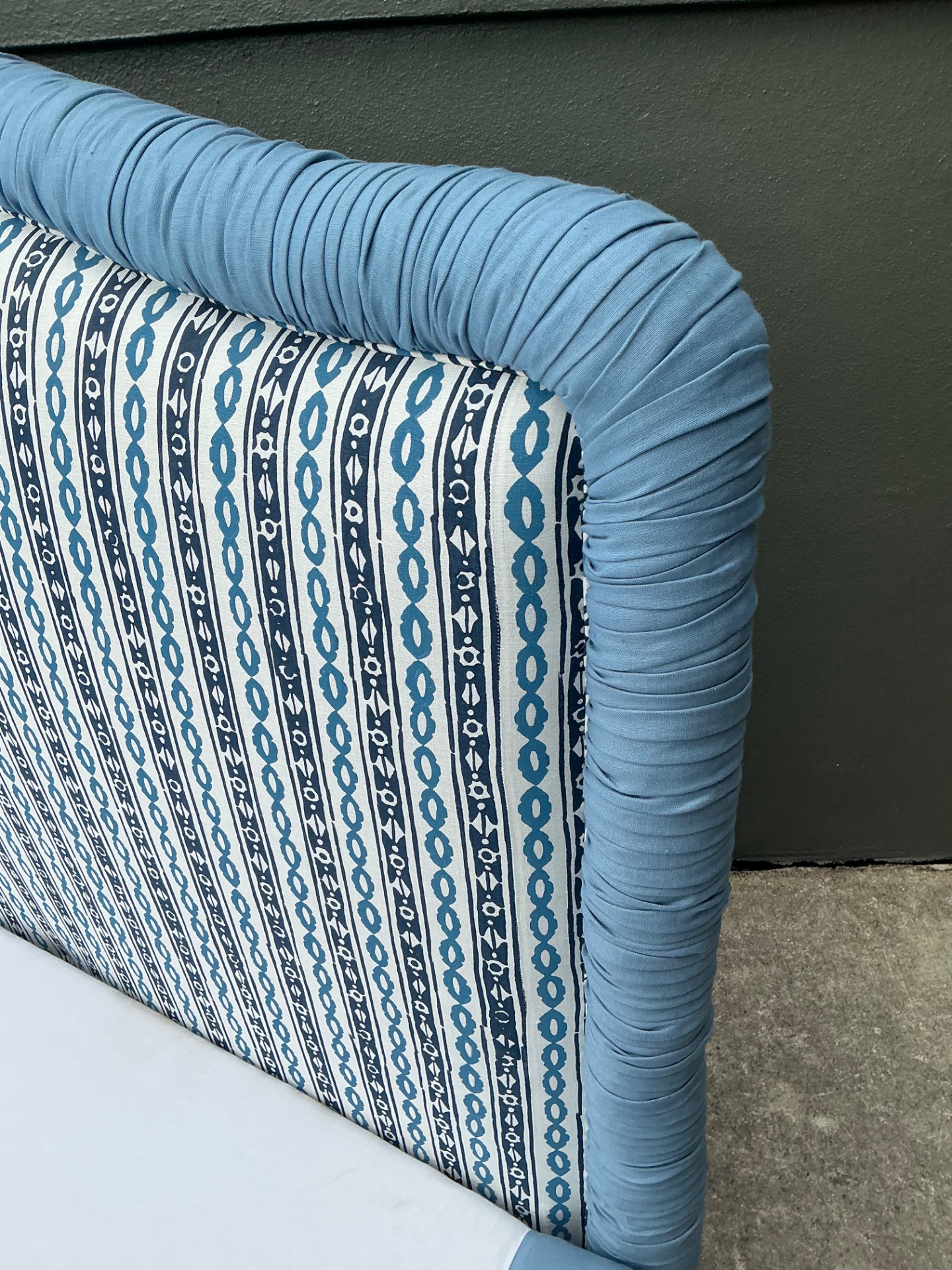 Vintage Upholstered Queen Bed Frame - Back view