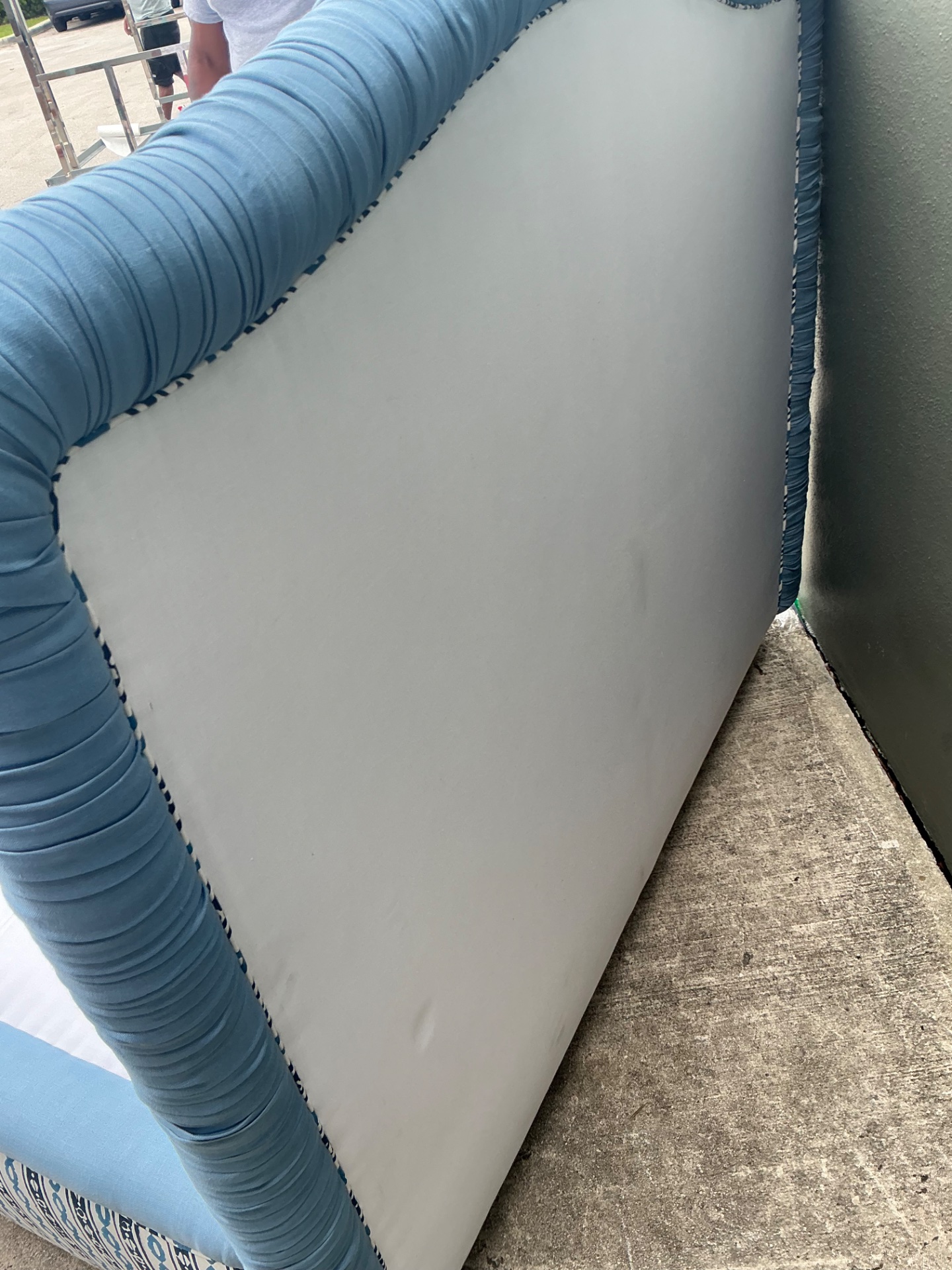 Vintage Upholstered Queen Bed Frame - Top view
