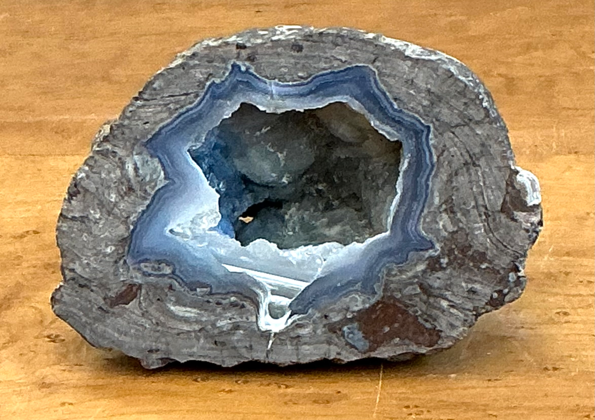 Vintage Blue Quartz Geode - Top view
