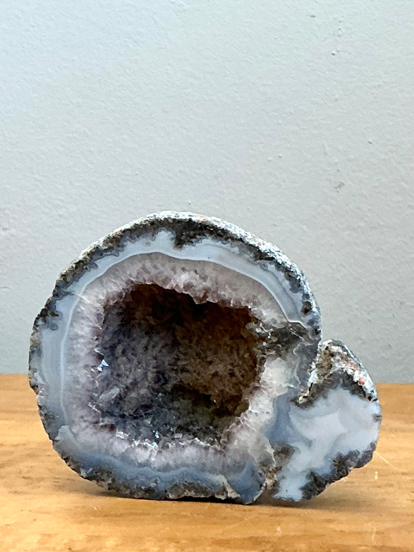 Vintage Natural Blue Quartz Geode - Back view