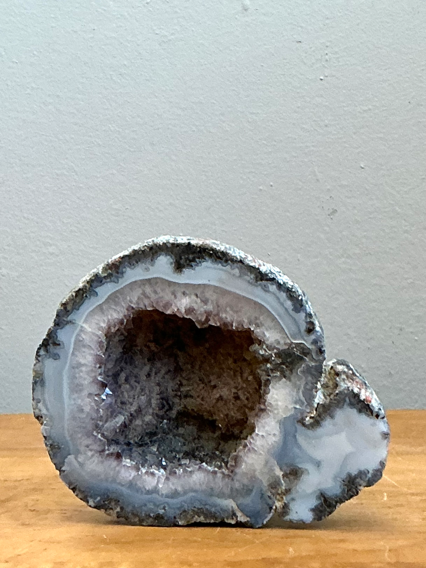 Vintage Natural Blue Quartz Geode - Detail view