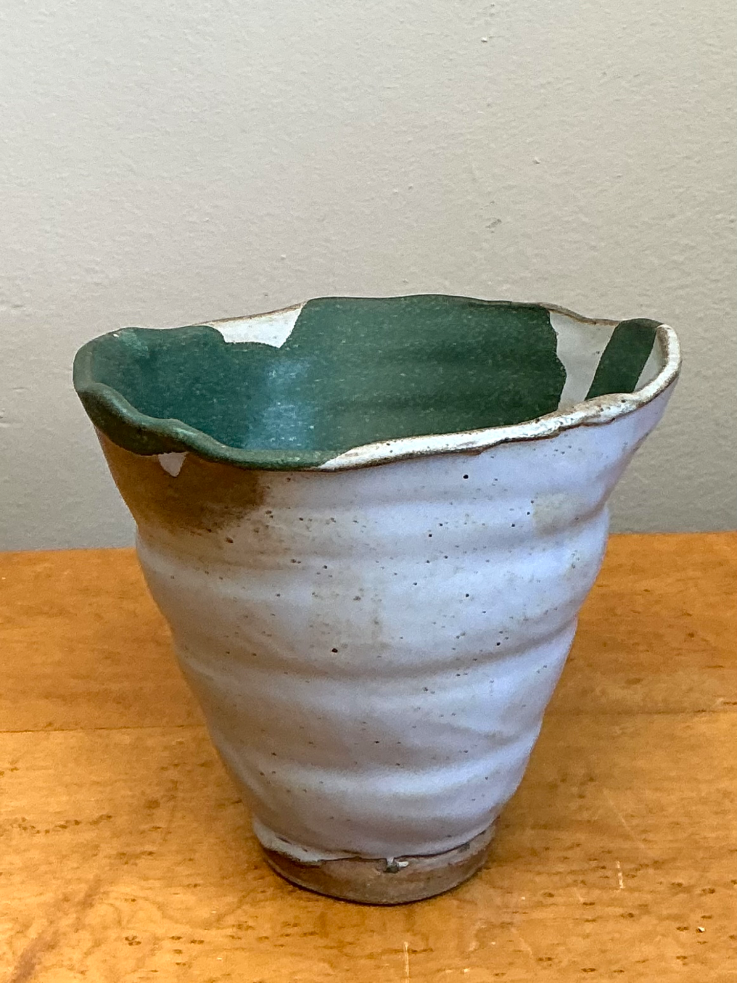 Vintage Abstract Stoneware Decorative Bowl - Top view