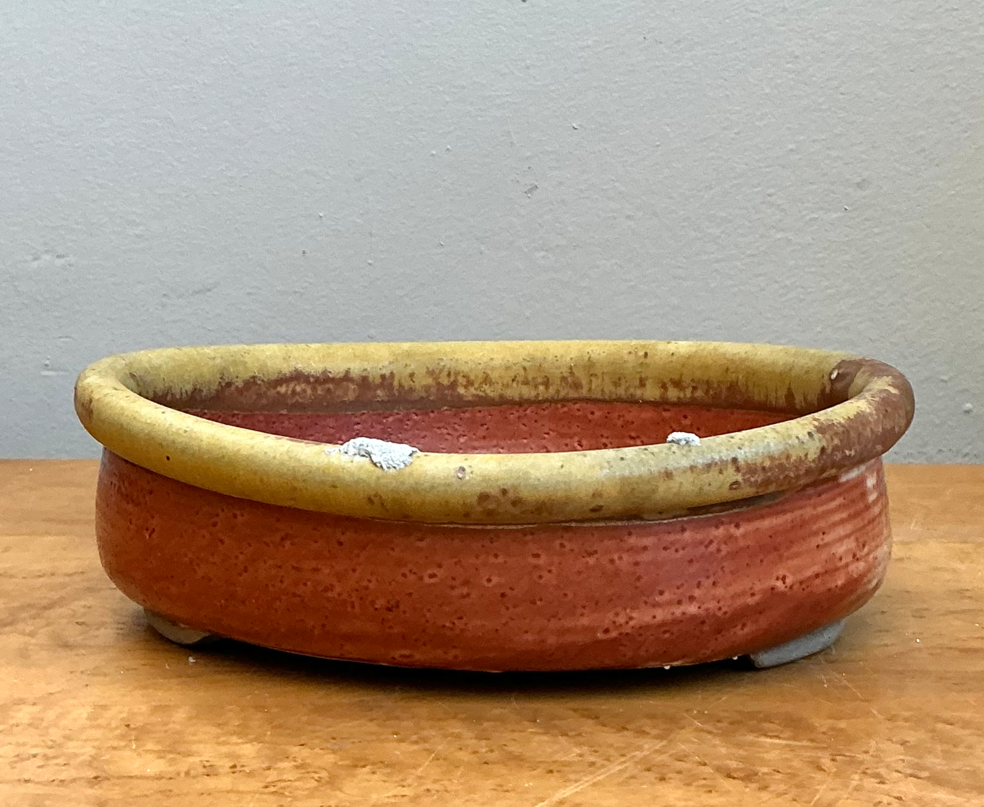 Vintage Oval Ceramic Pottery Bowl - Back view