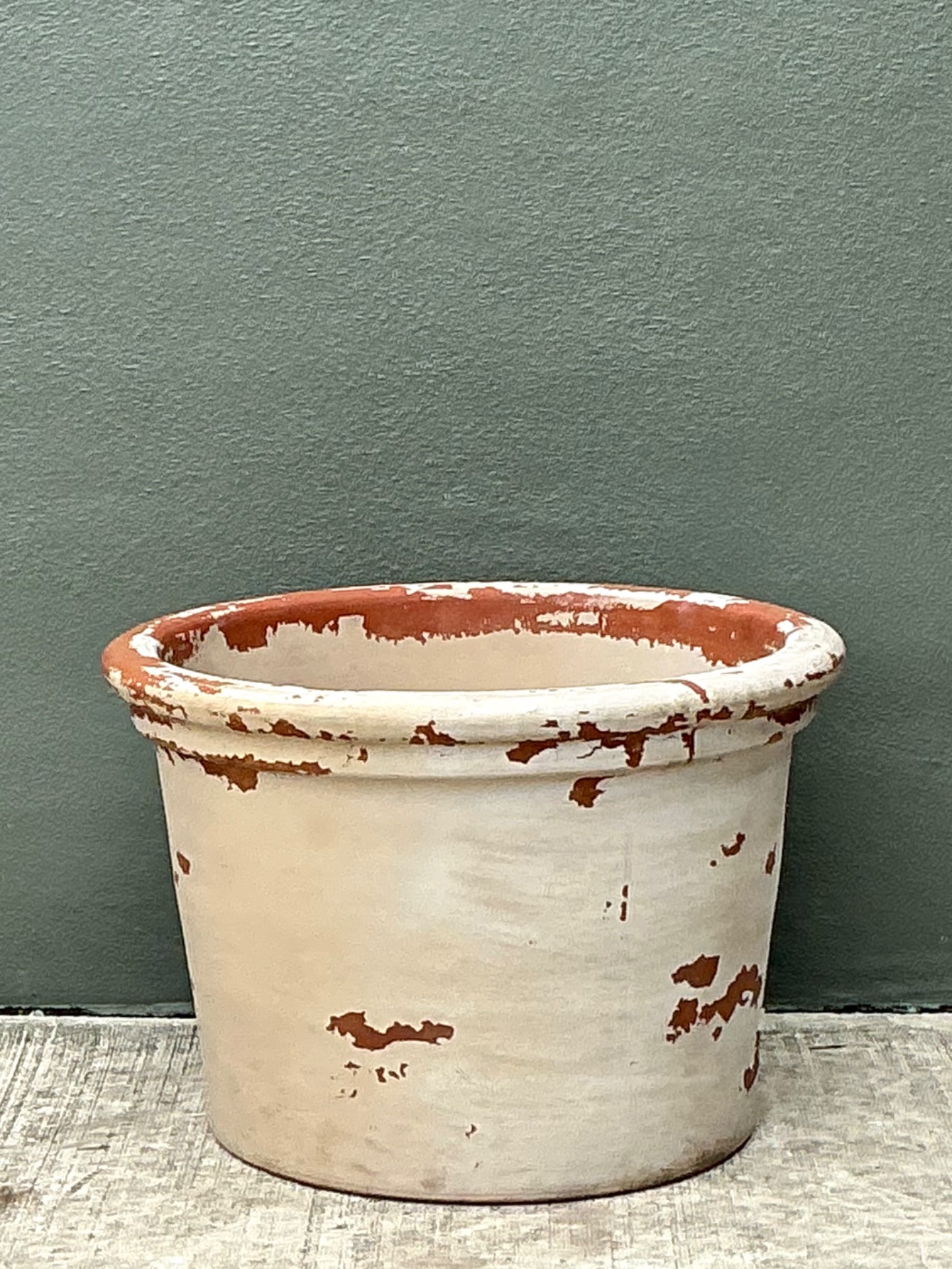 Vintage Weathered Italian Terracotta Planter - Detail view