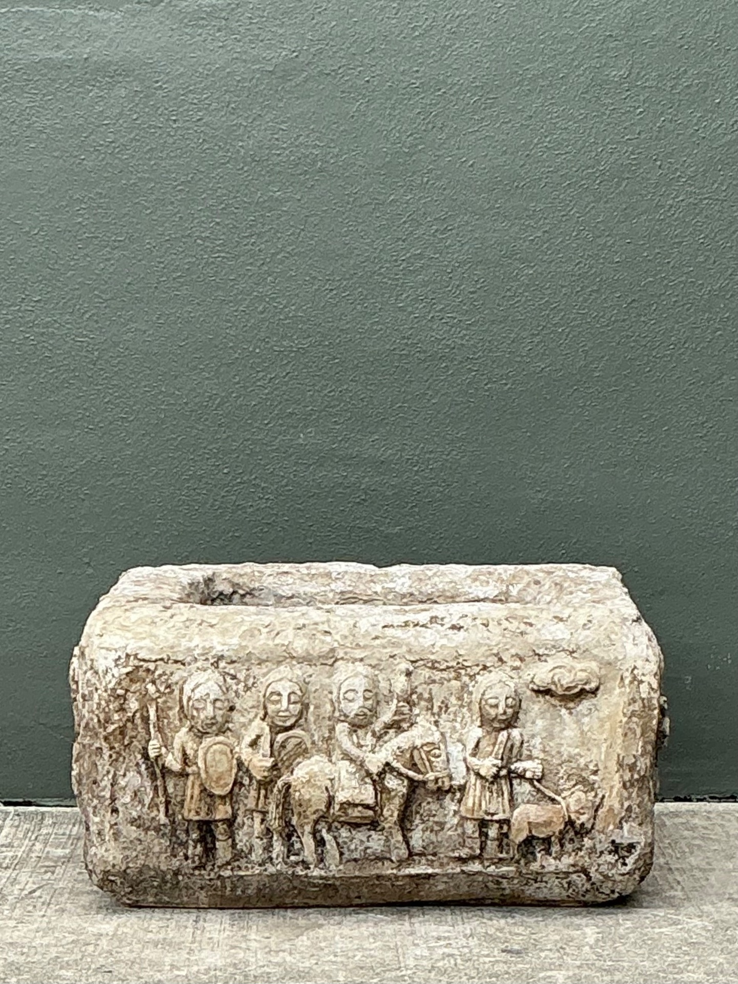 Vintage Cement Over Fiberglass Figural Planter - Detail view