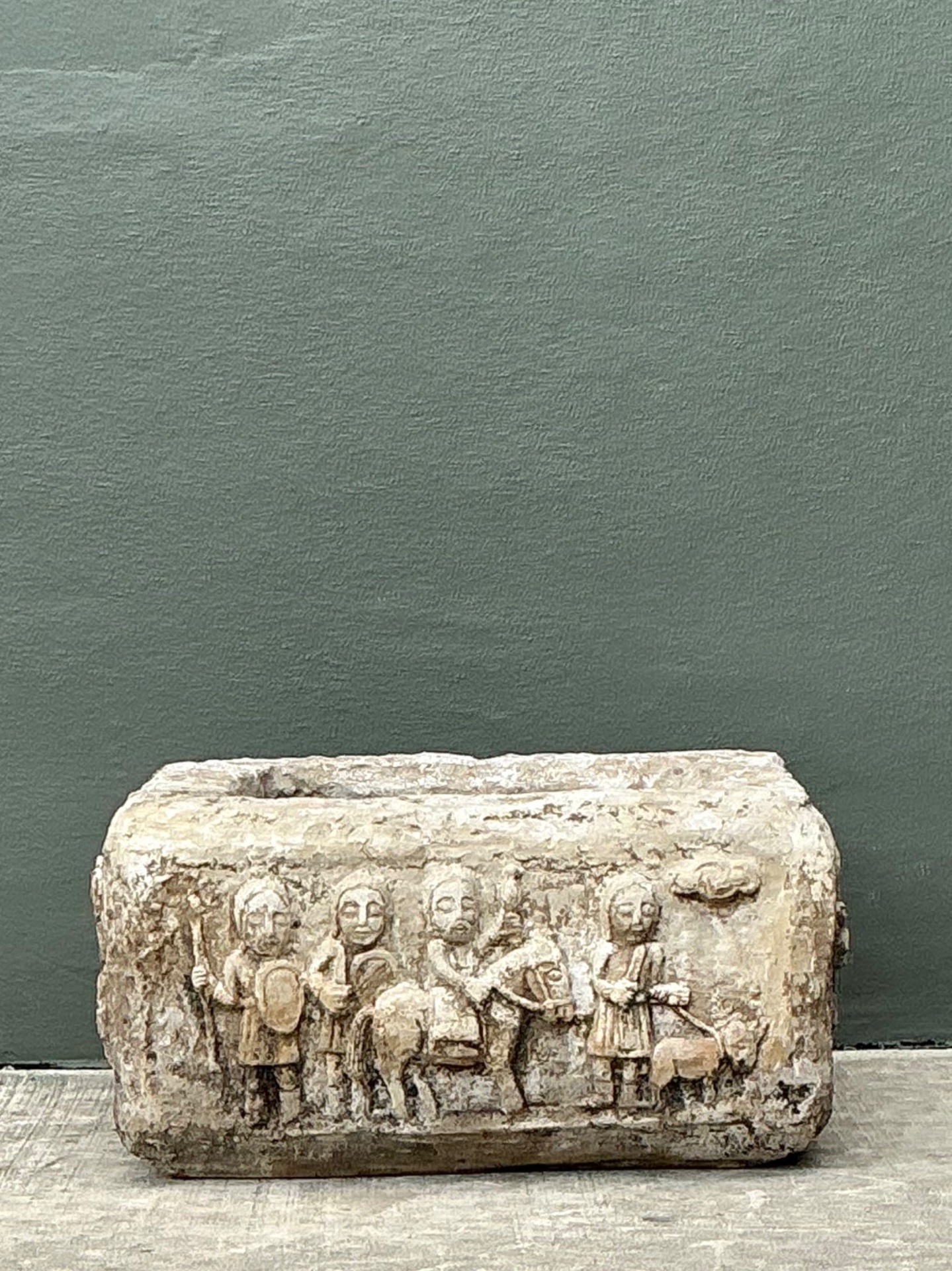 Vintage Cement Over Fiberglass Figural Planter - Back view