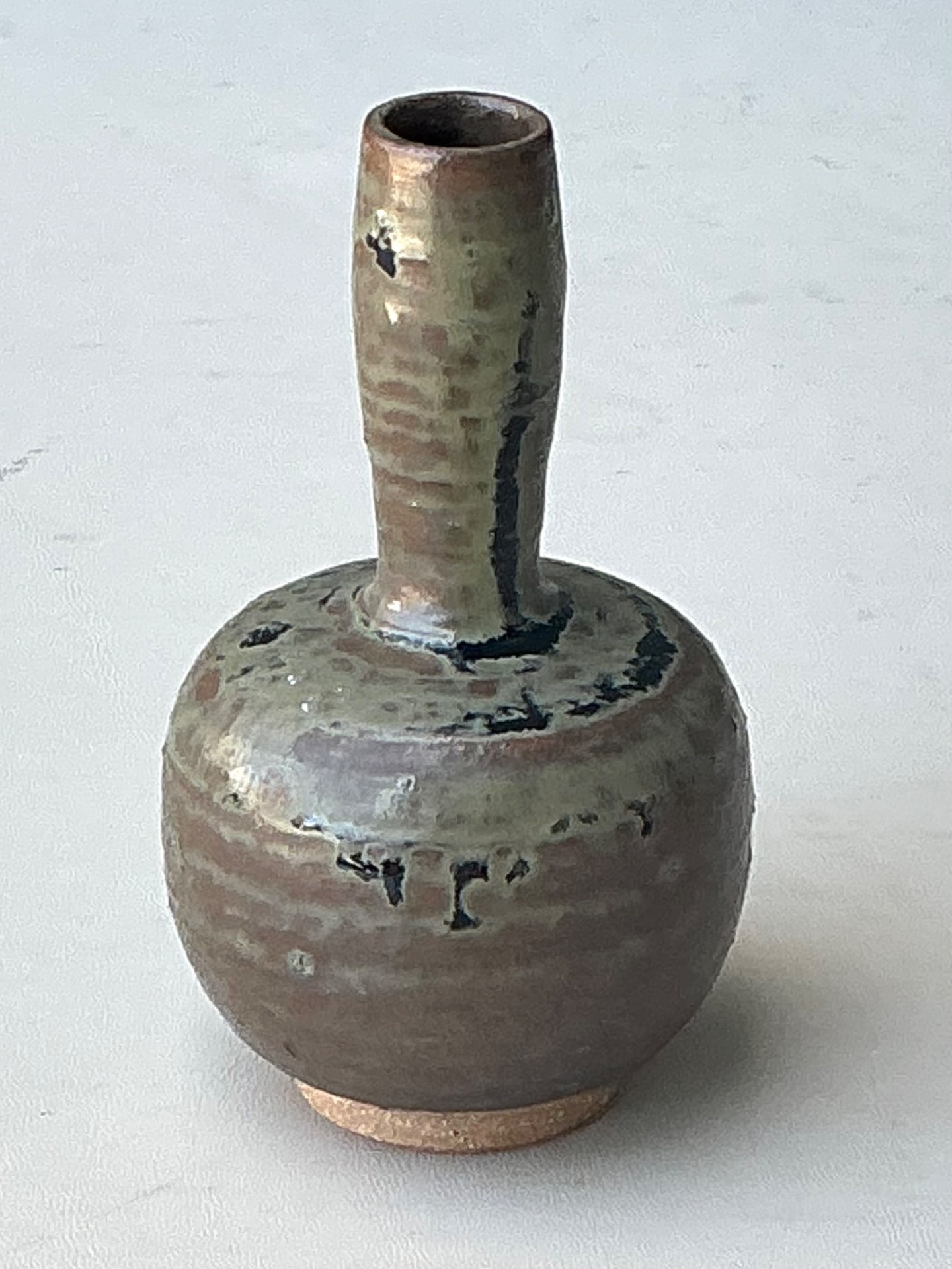 Vintage Handcrafted Ceramic Bud Vase - Side view