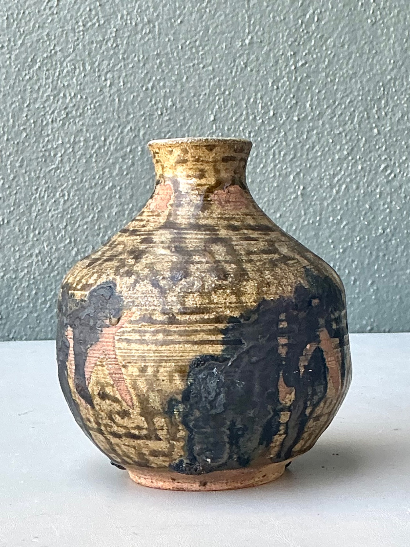 Vintage Handcrafted Ceramic Pottery Vase - Top view