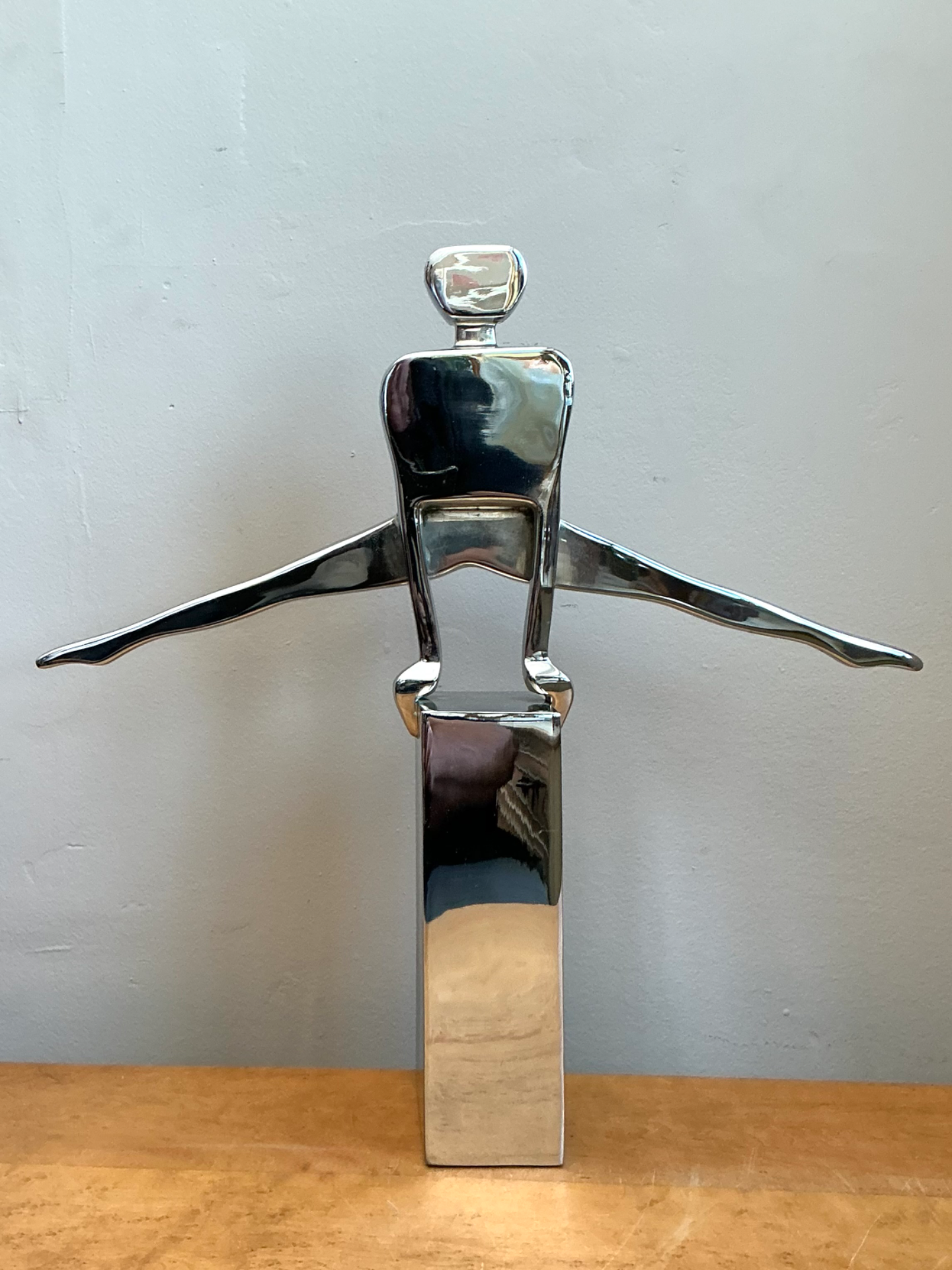 Vintage Chrome Figurative Sculpture - Top view