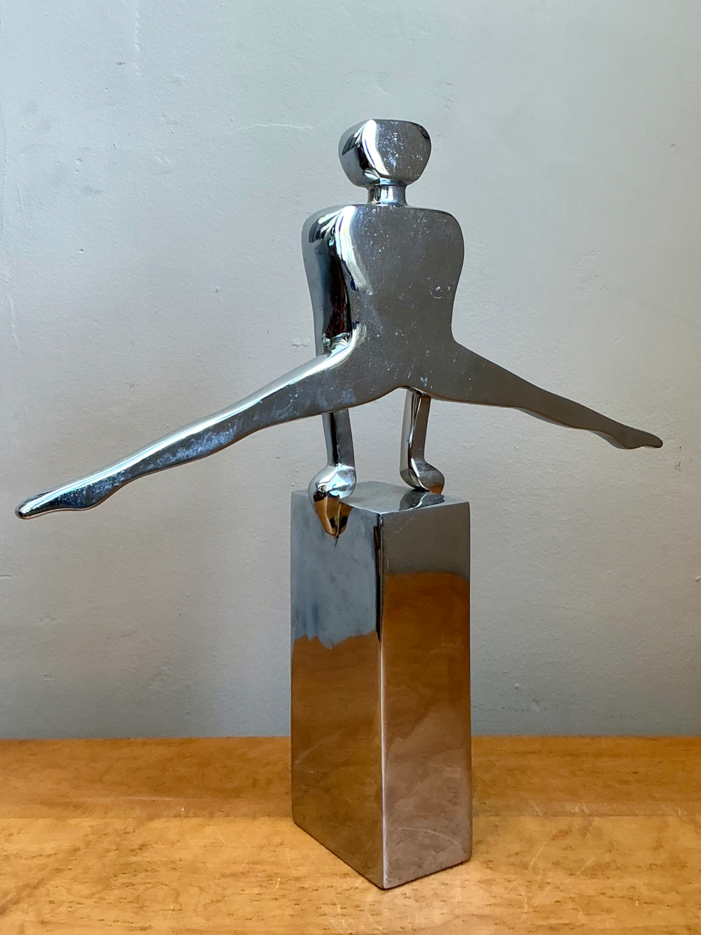 Vintage Chrome Figurative Sculpture - Back view