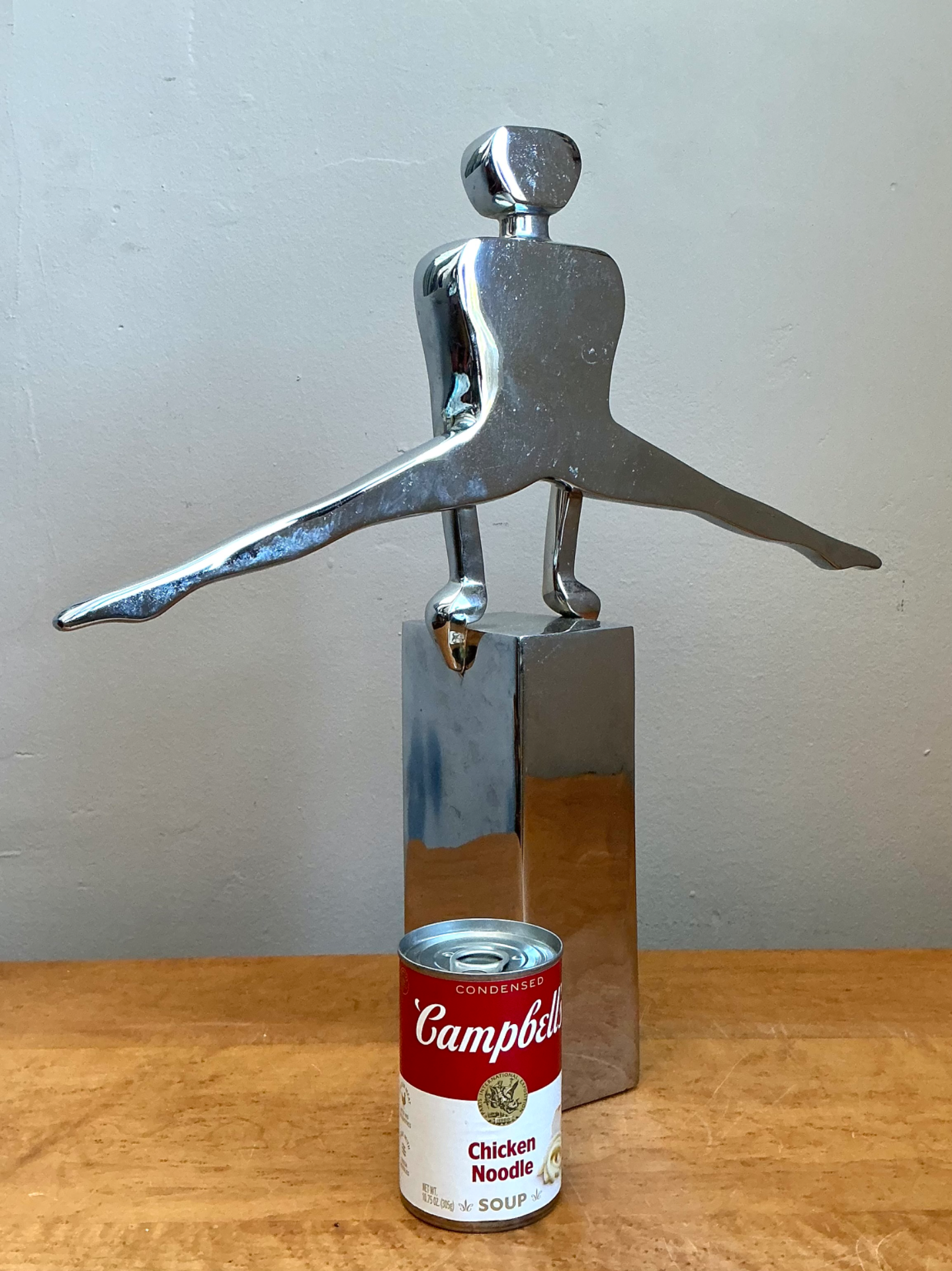 Vintage Chrome Figurative Sculpture - Detail view