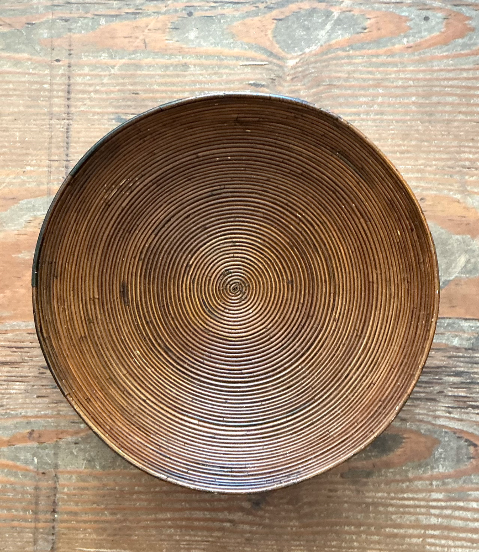 Vintage Pencil Reed Decorative Bowl - Side view