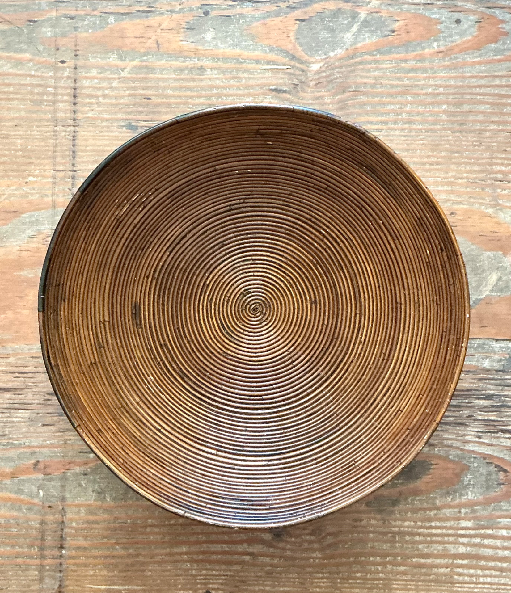 Vintage Pencil Reed Decorative Bowl - Back view