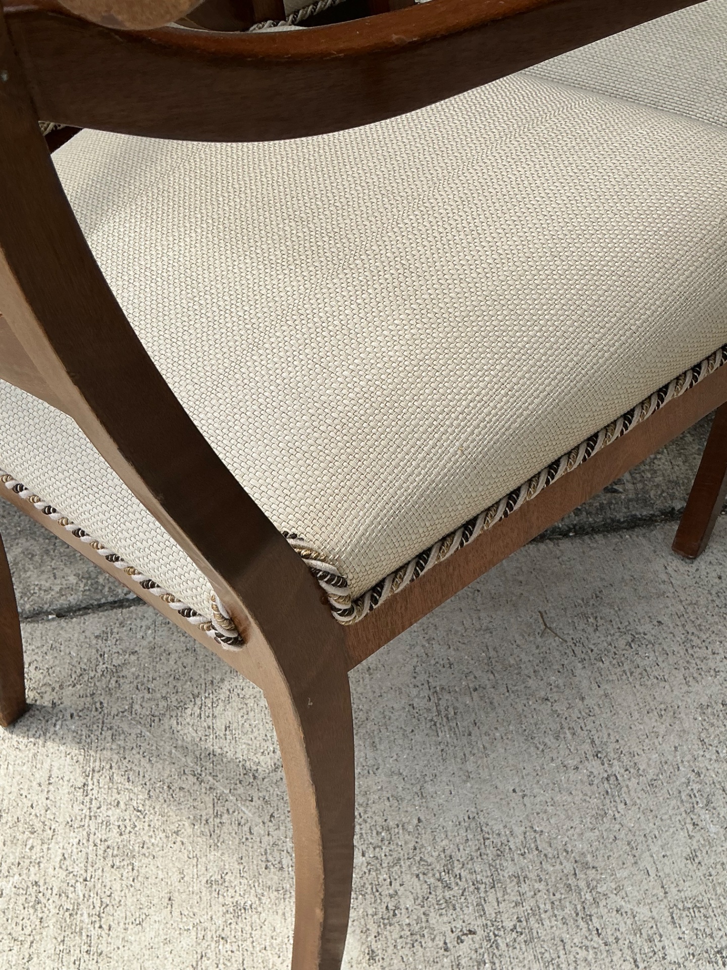 Vintage Biedermeier Flame Dining Chairs - Set Of 8 - Side view