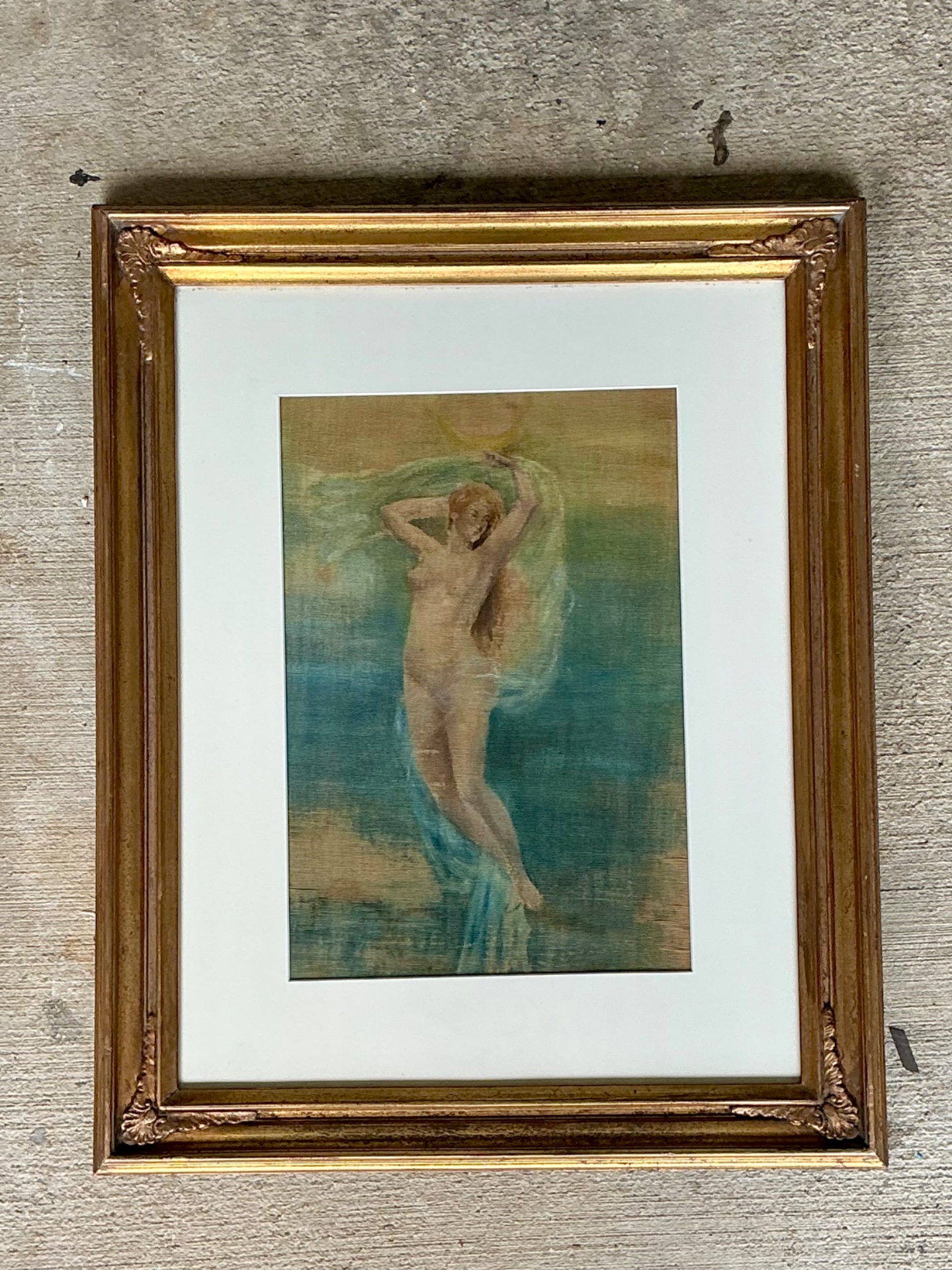 Vintage Original Nude Oil On Canvas