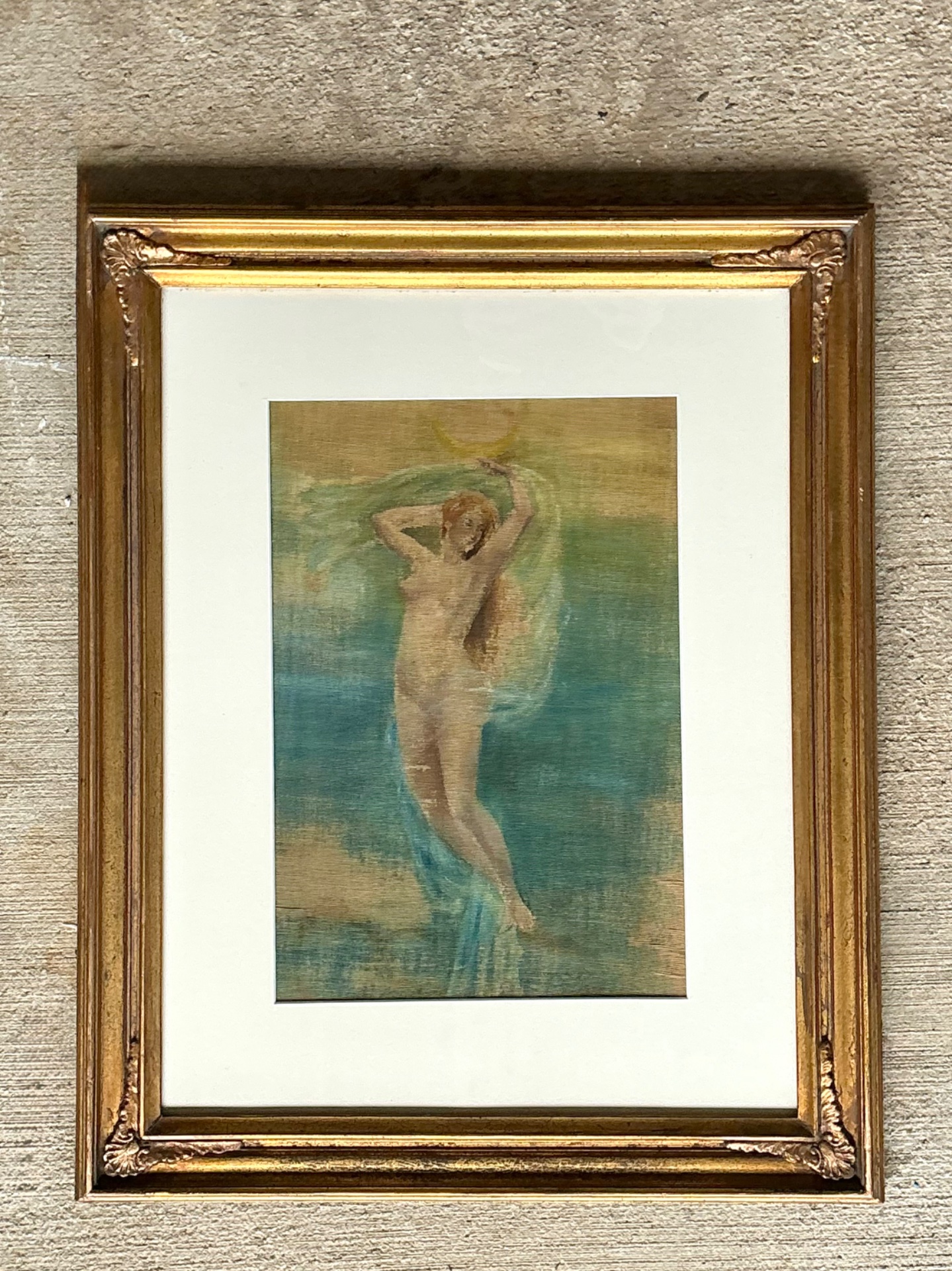 Vintage Original Nude Oil On Canvas - Back view