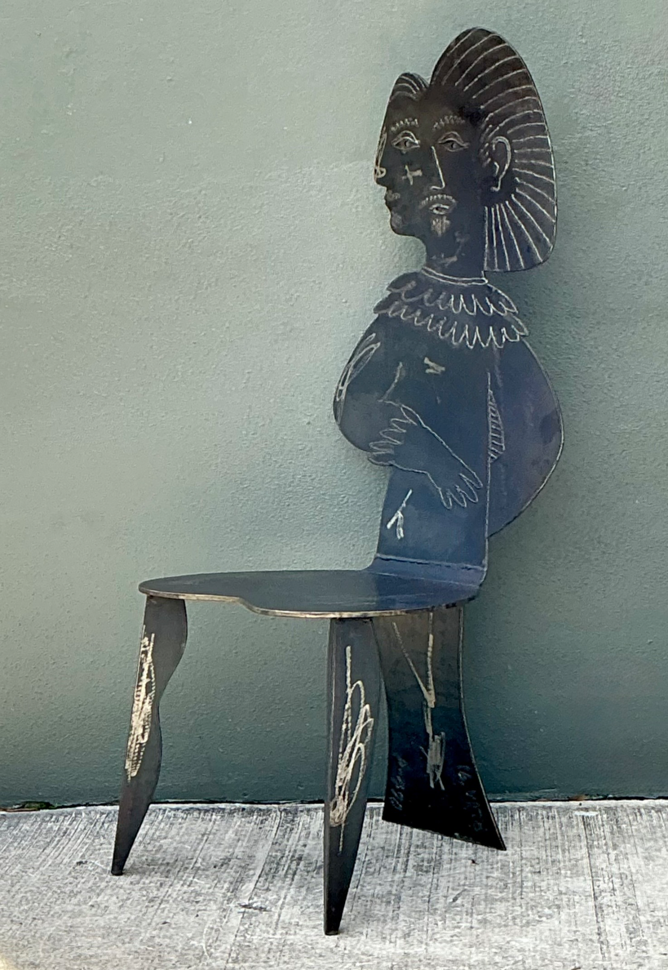 Vintage Metal Figurative Chair - Top view