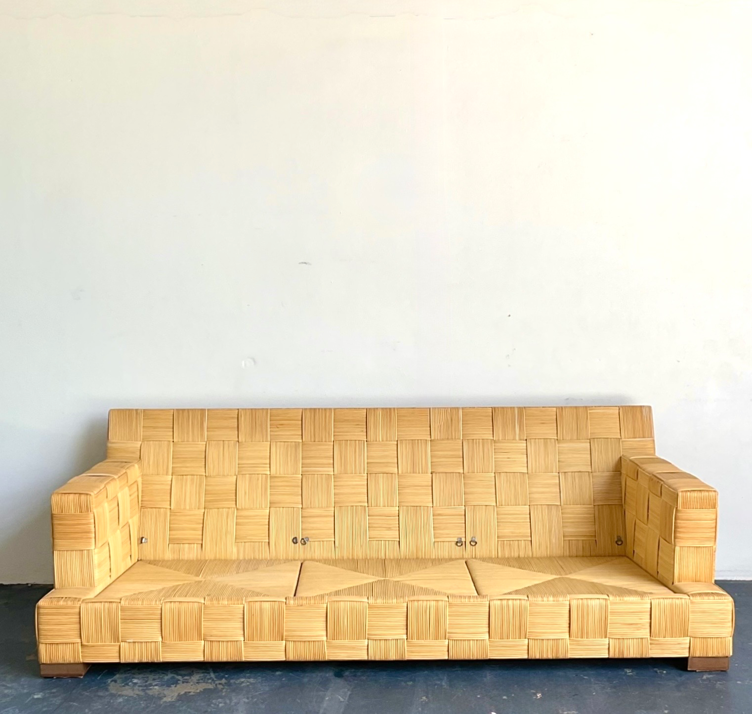 Vintage Donghia “Block Island” Woven Rattan Sofa - Back view