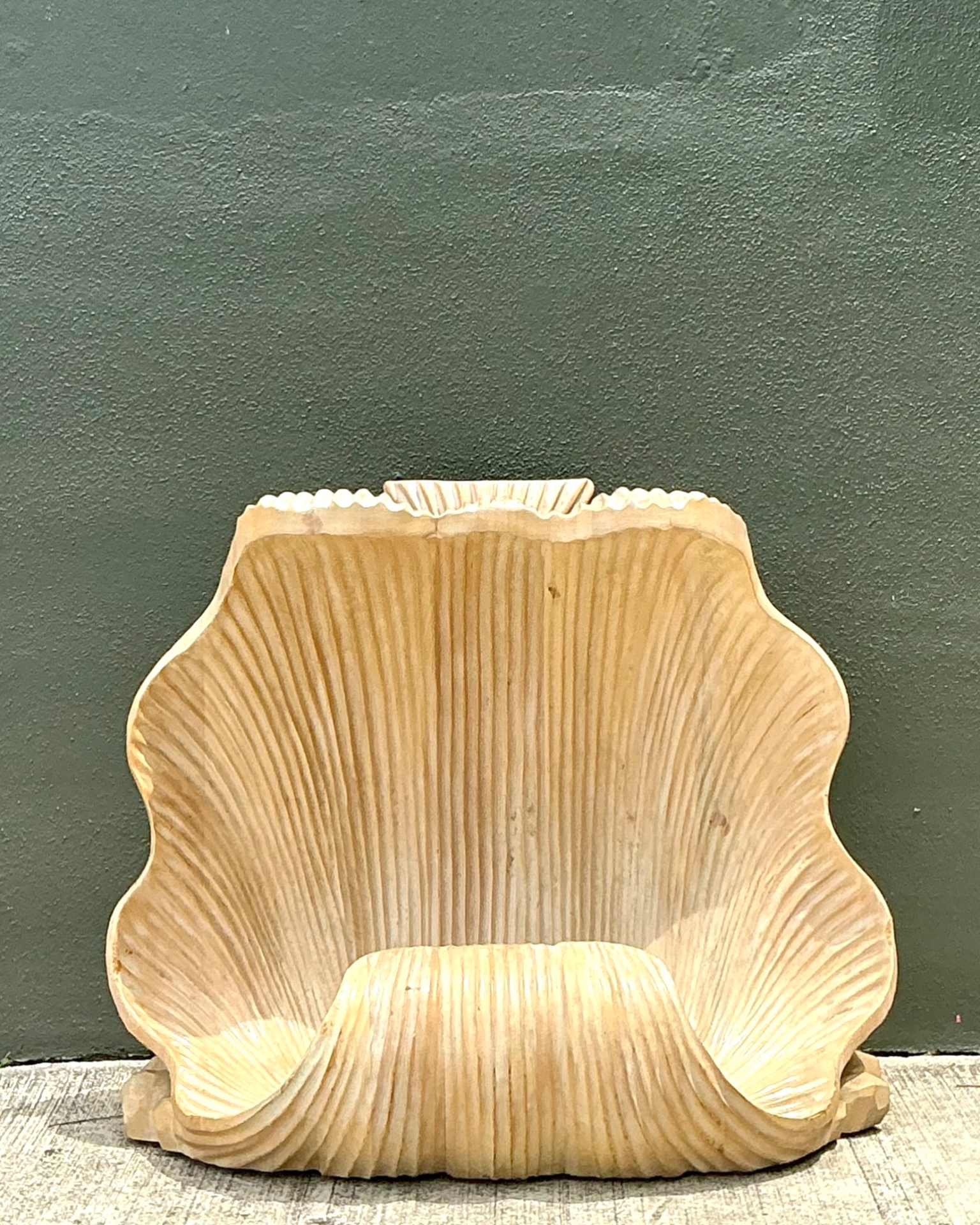 Vintage Natural Shell Carved Console Pedestal - Side view