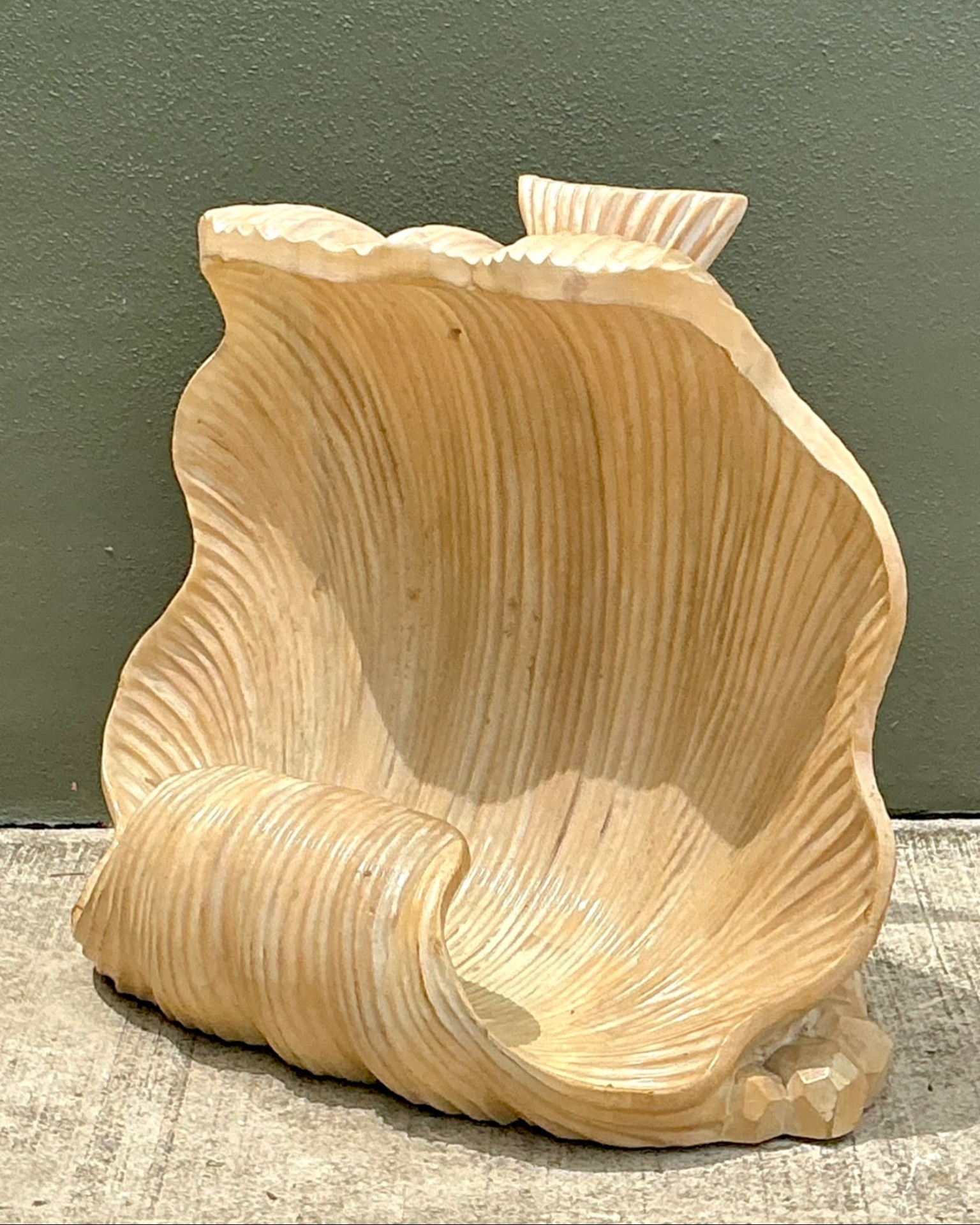 Vintage Natural Shell Carved Console Pedestal - Back view