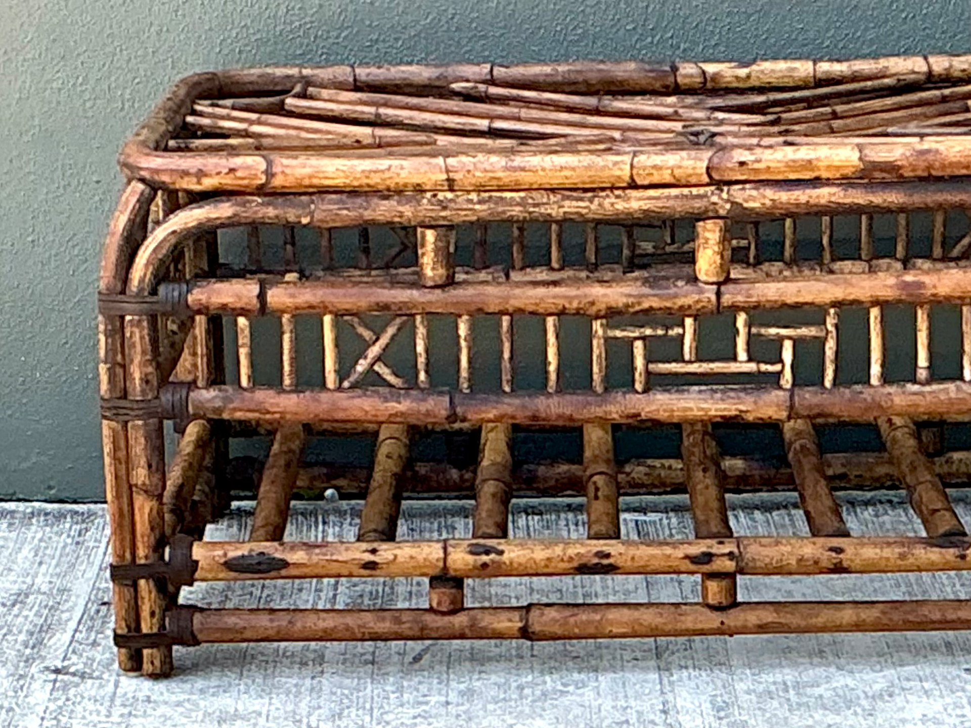 Vintage Brighton Rattan Coffee Table - Top view