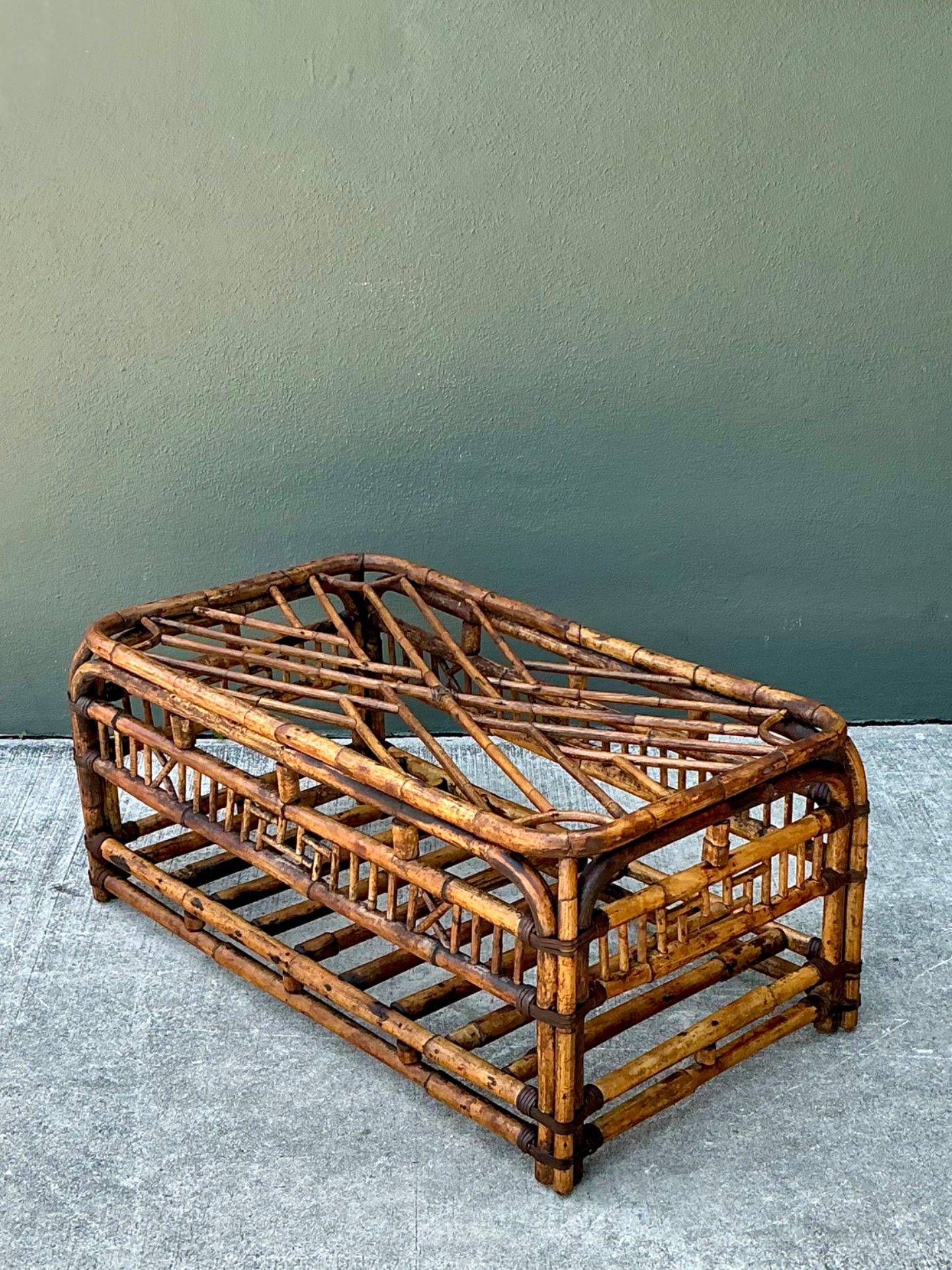 Vintage Brighton Rattan Coffee Table - Side view