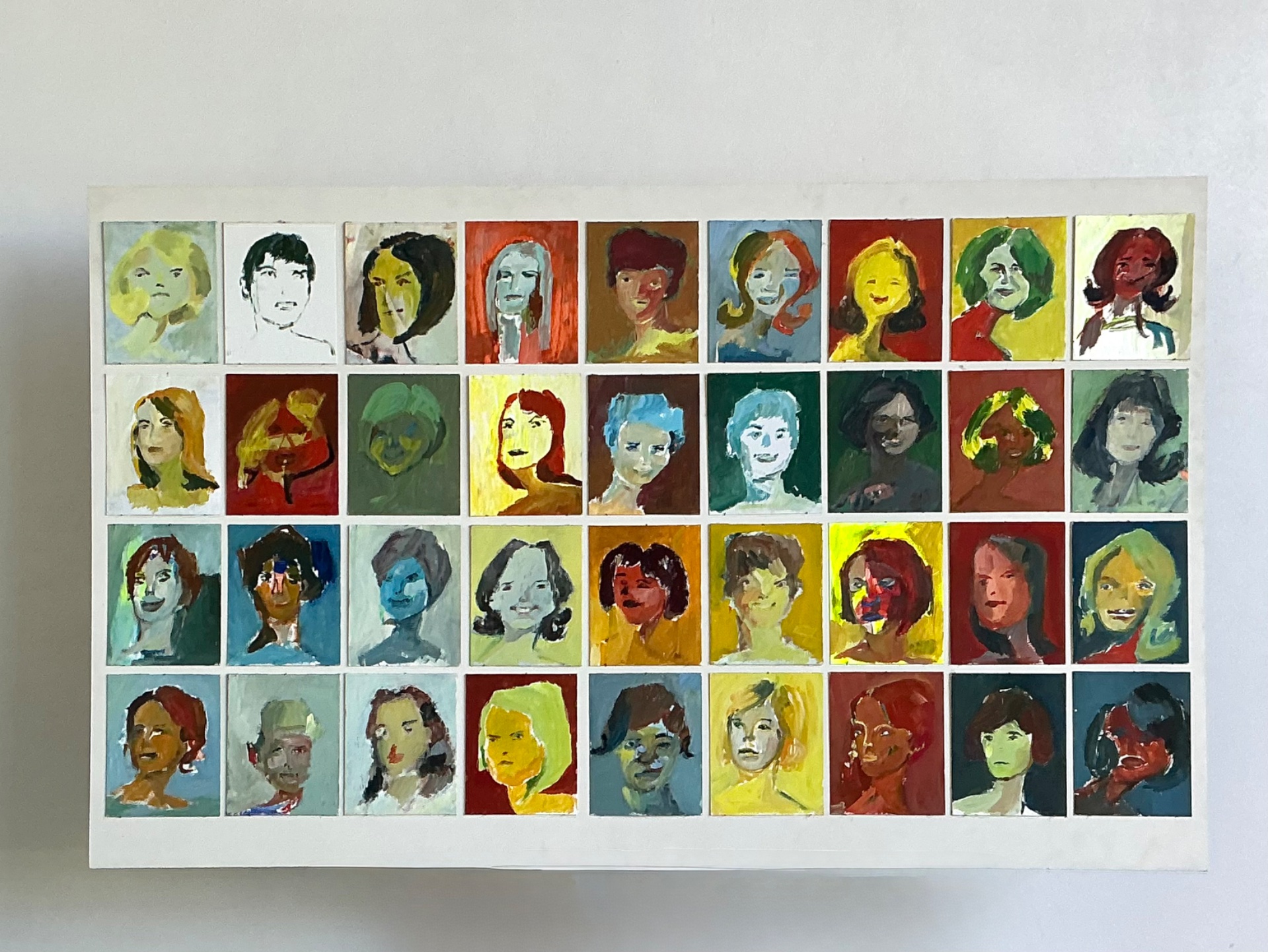 Vintage Original “Yearbook” Portrait Panels - Set Of 2 - Detail view