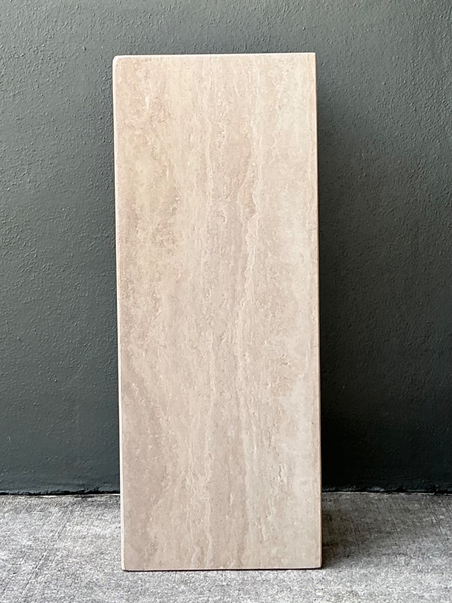 Vintage Travertine Tall Pedestal Column - Detail view