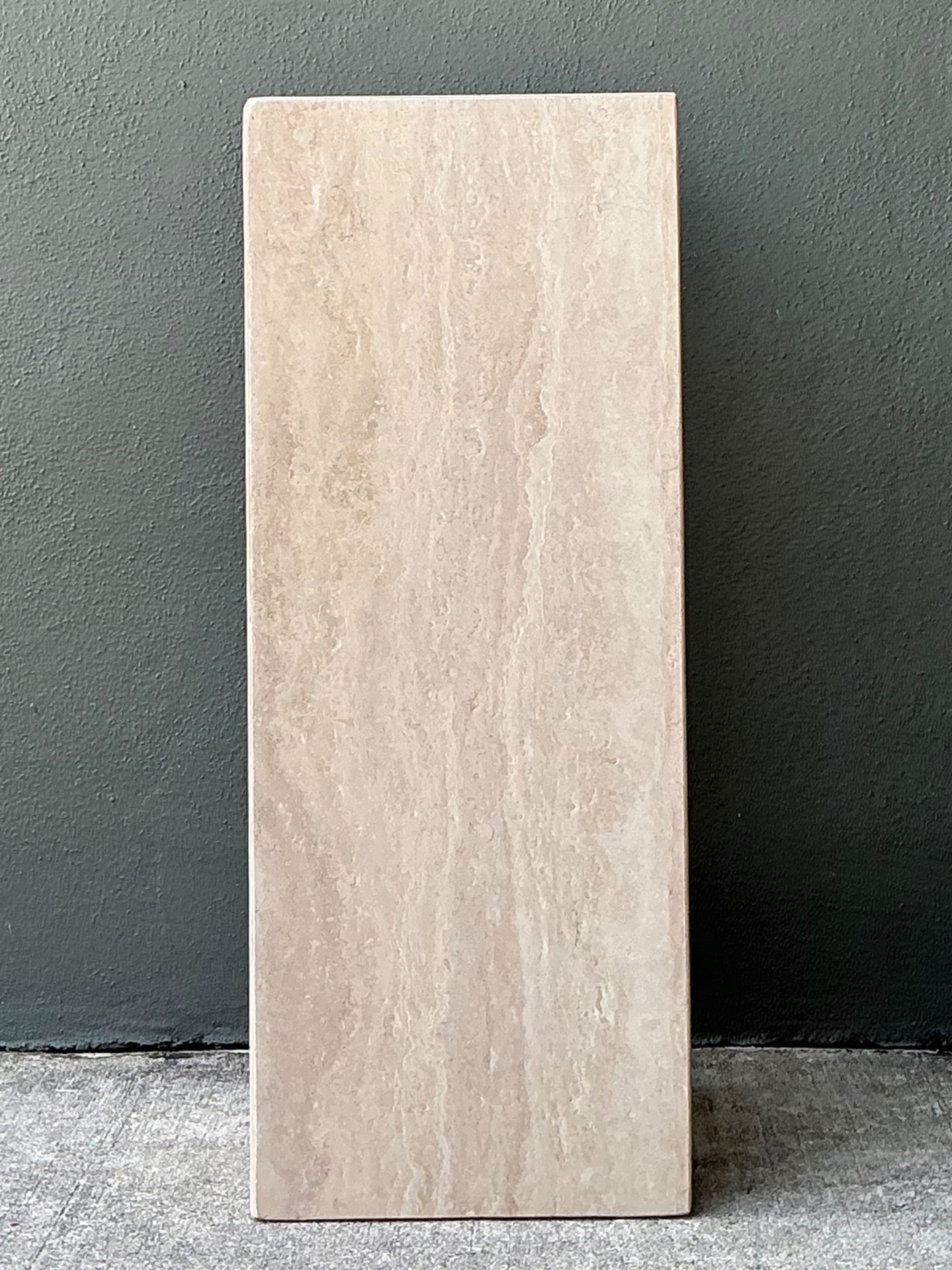 Vintage Travertine Tall Pedestal Column - Back view