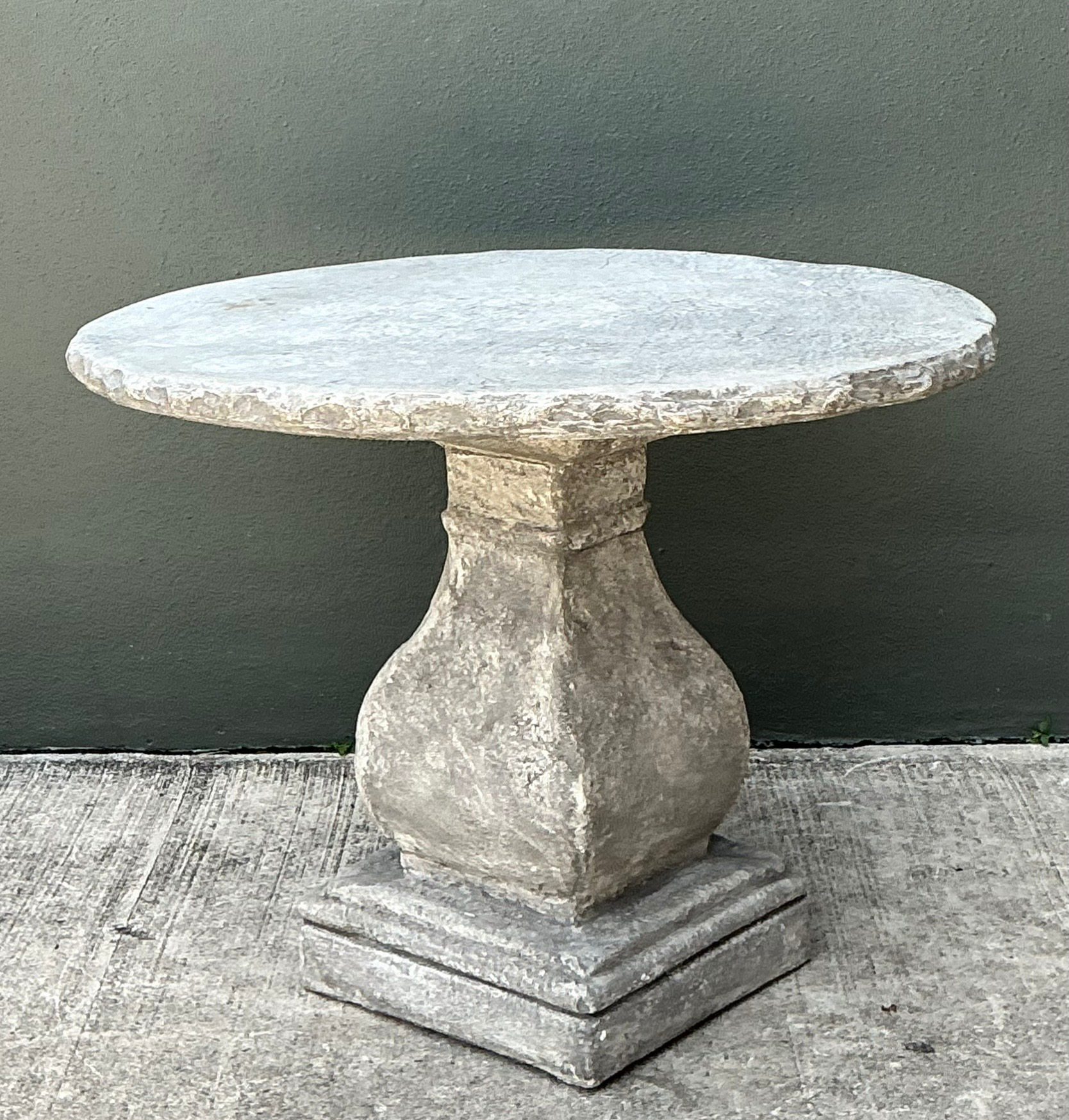 Vintage Cement Pedestal Table - Top view