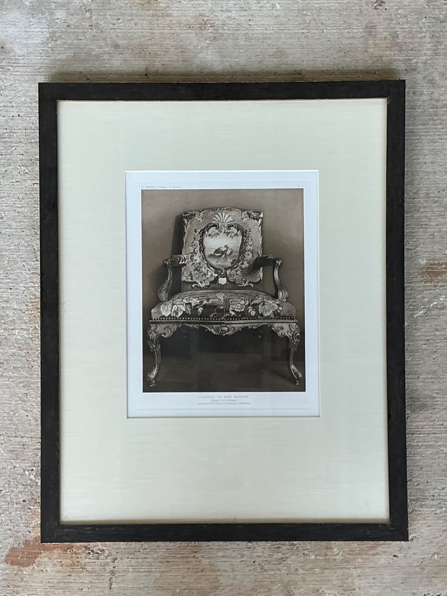 Framed Antique French Chair Print - Side view