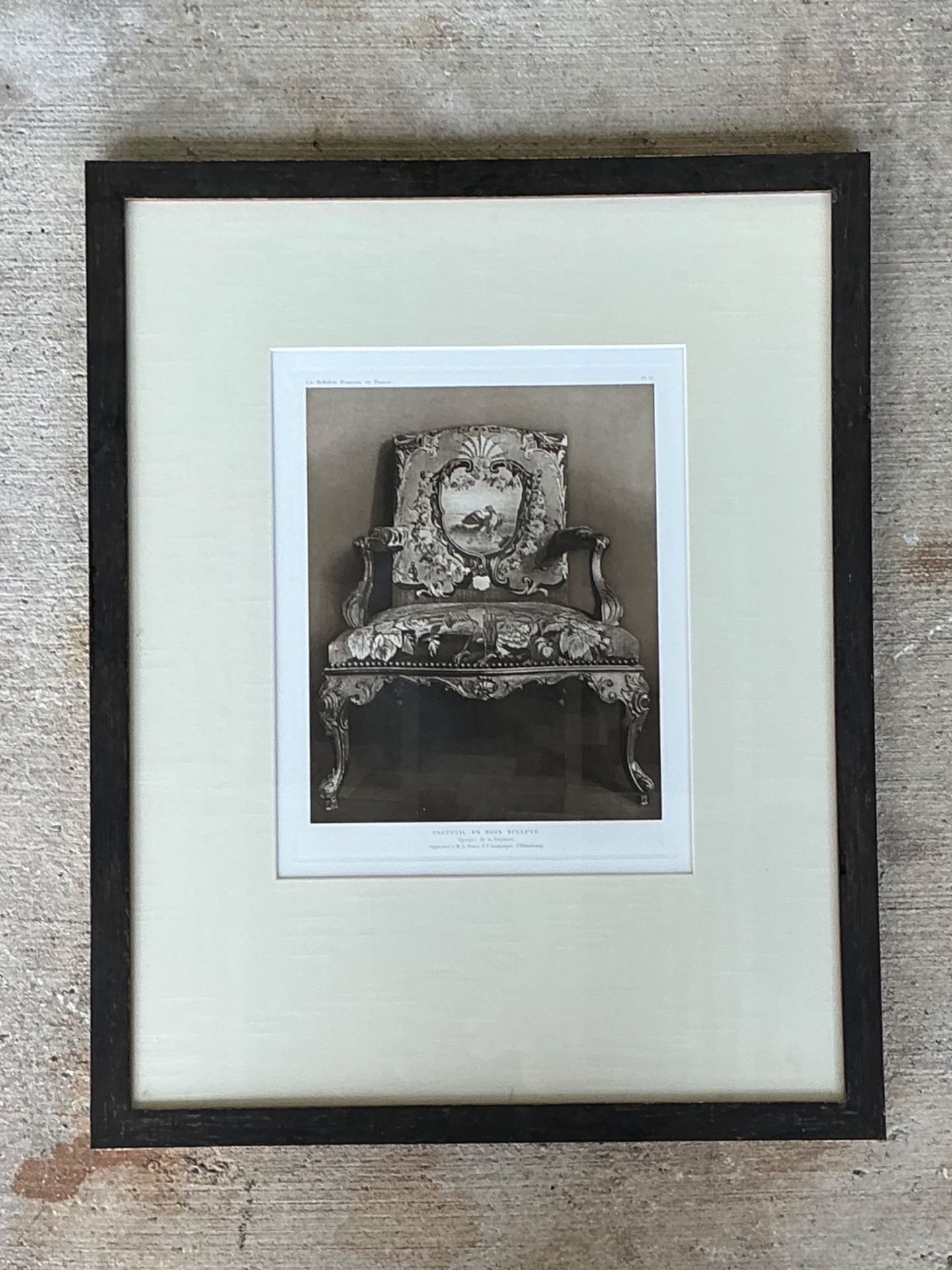 Framed Antique French Chair Print - Back view