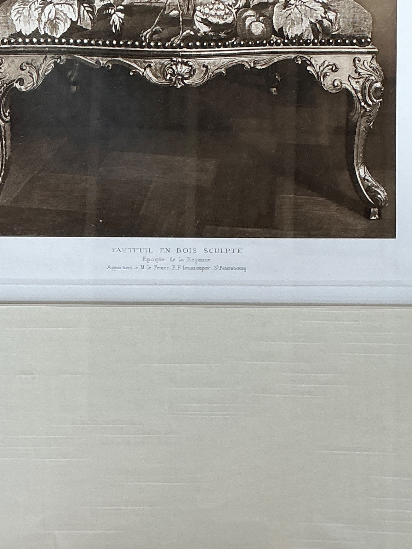 Framed Antique French Chair Print - Top view