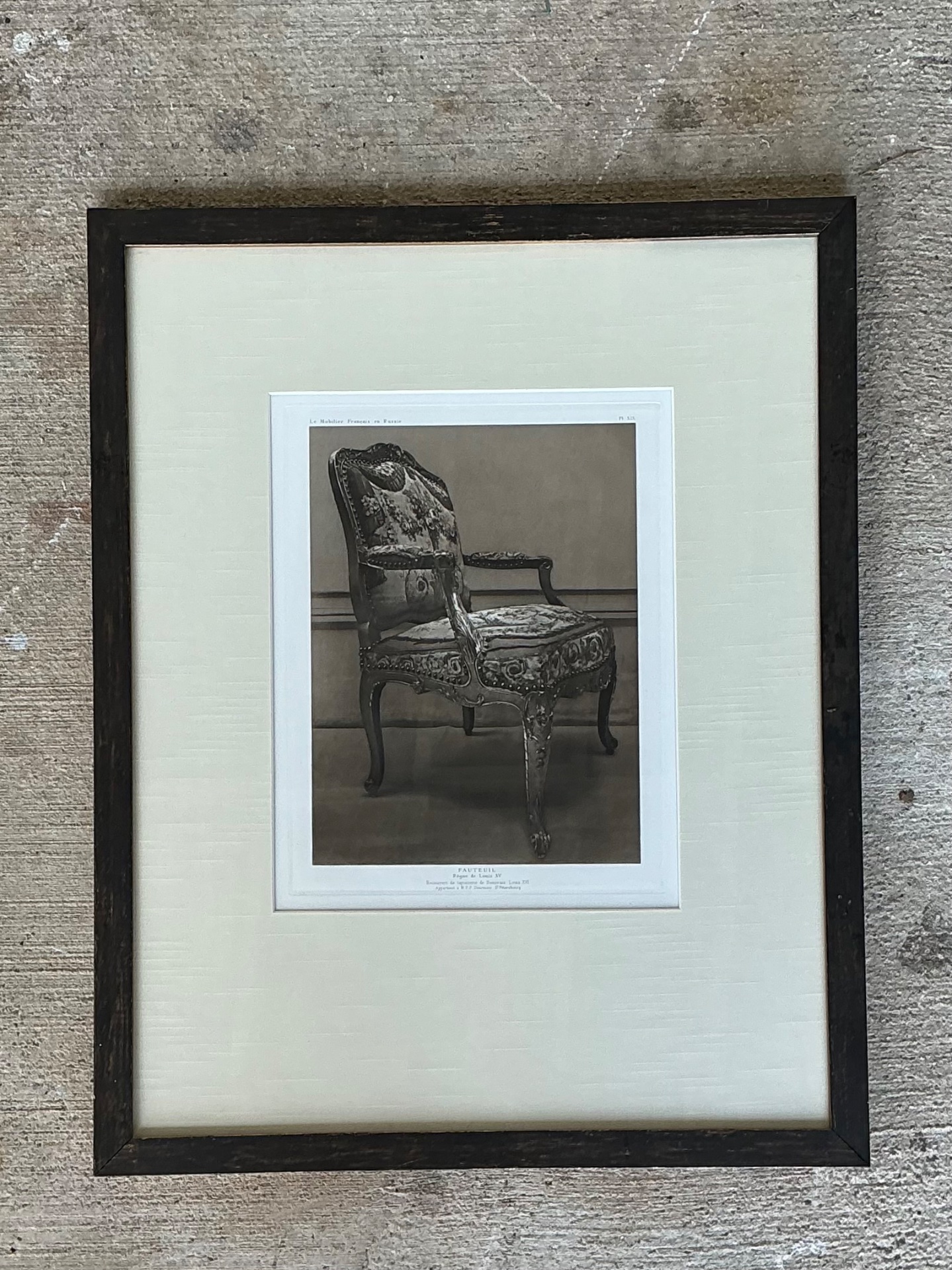 Framed Antique French Chair Print - Detail view
