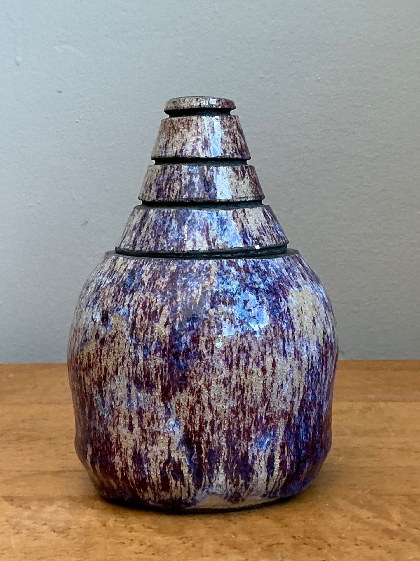 Vintage Original Studio Pottery Lidded Jar - Detail view