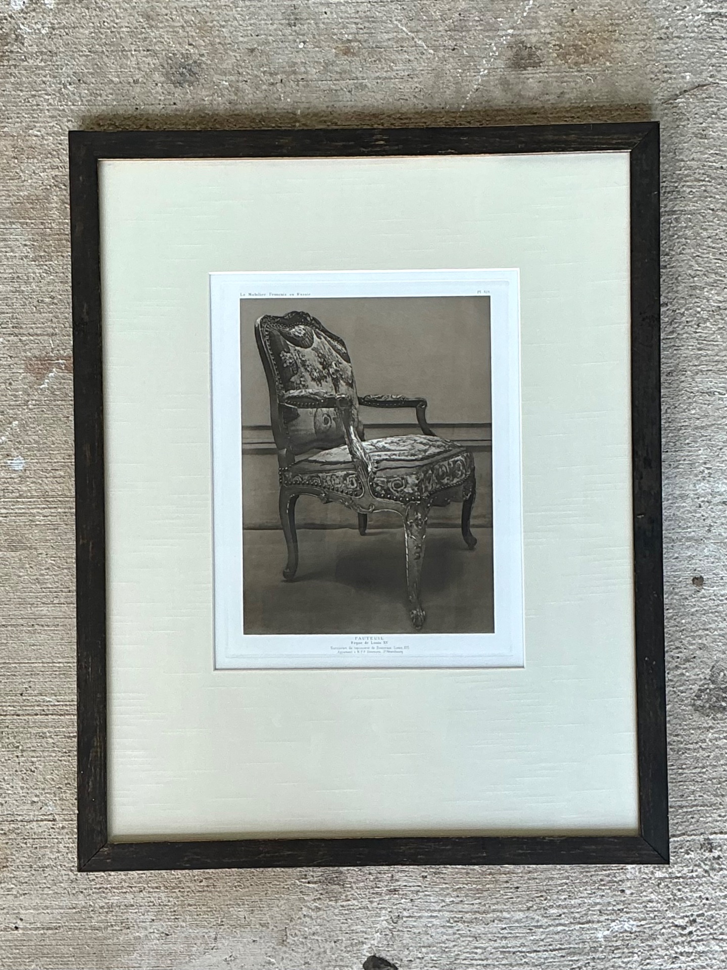 Framed Antique French Chair Print - Top view