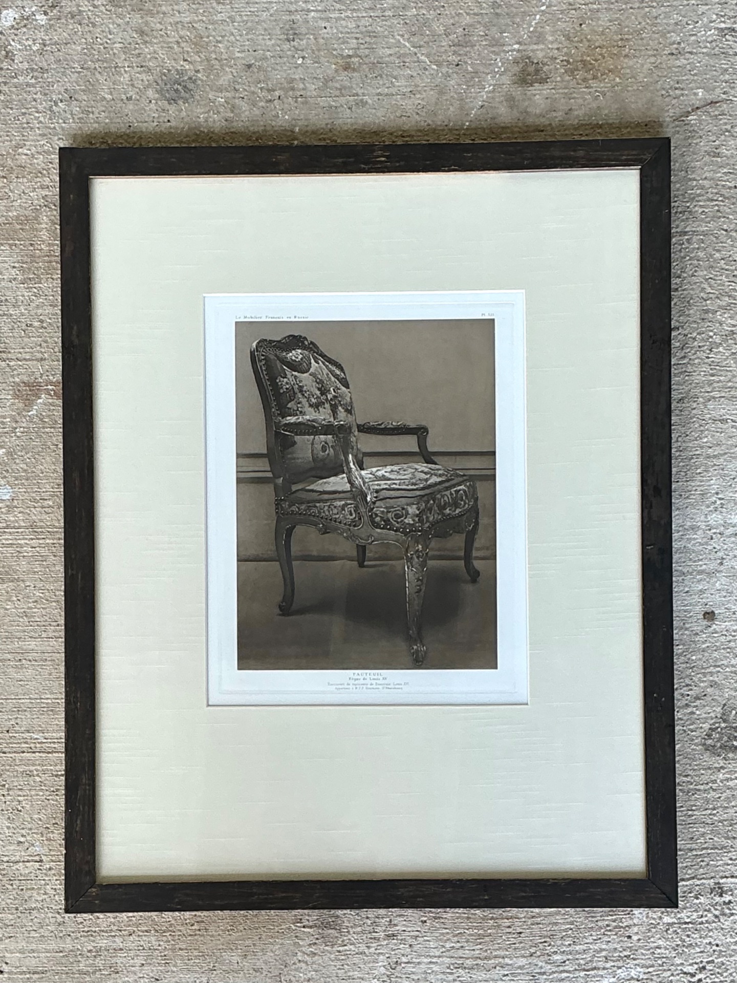 Framed Antique French Chair Print - Side view