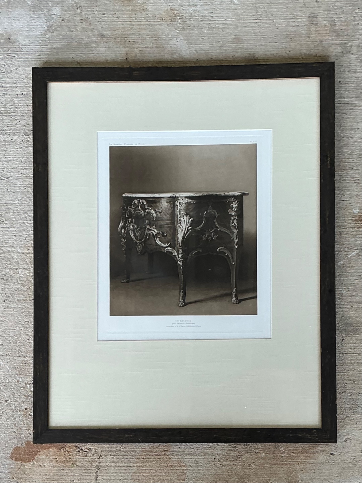 Framed Antique French Commode Print - Detail view