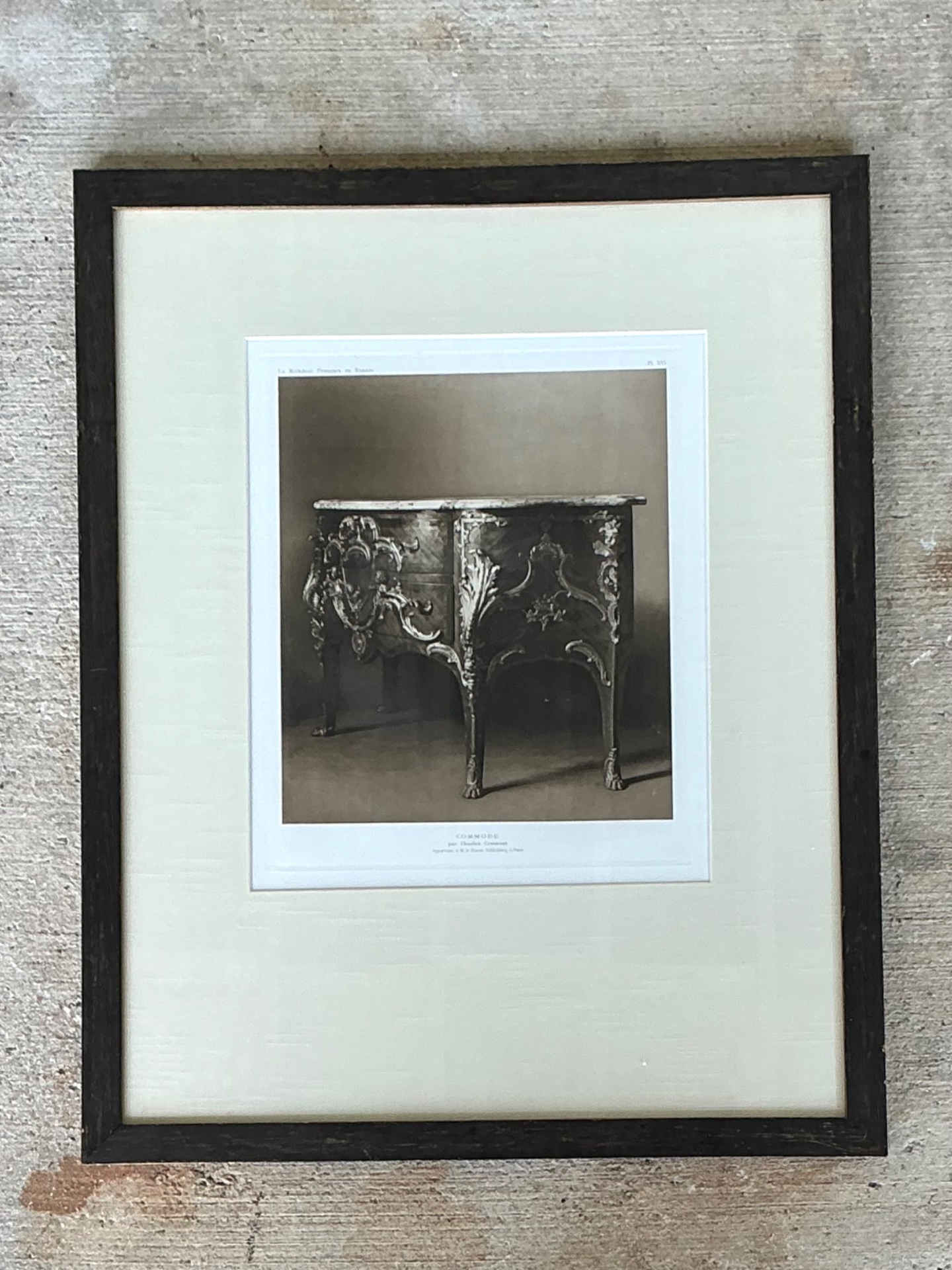 Framed Antique French Commode Print - Top view
